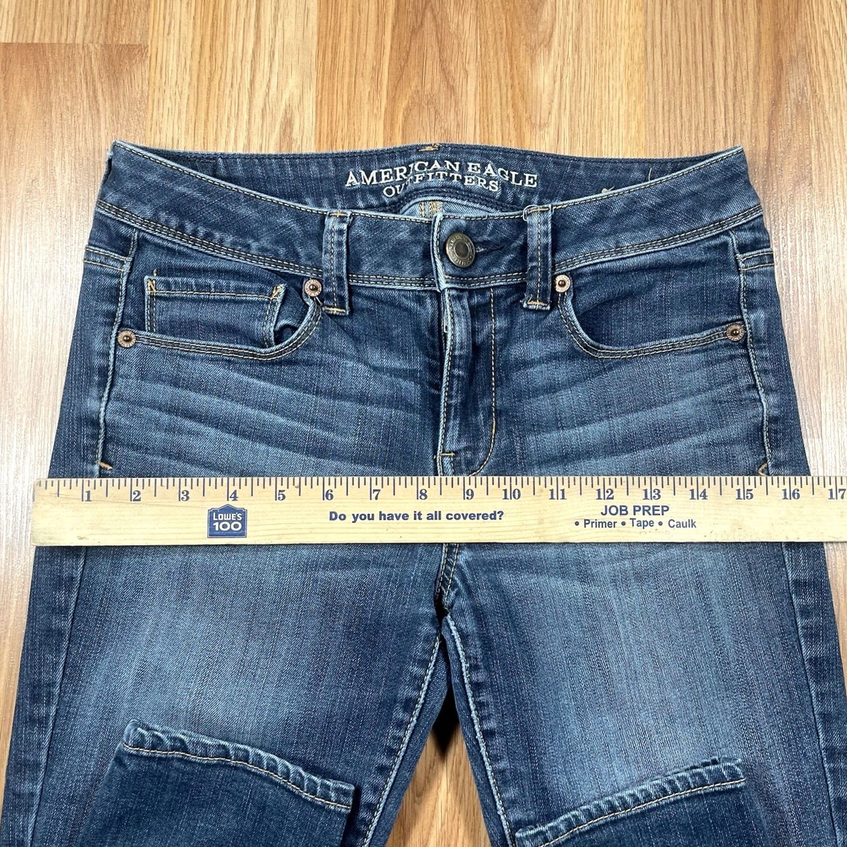 American Eagle Outfitters American Eagle Outfitters Jeans Women's 4 Short Blue Wash Denim Super Skinny Size 27" / US 4 / IT 40 - 5 Thumbnail