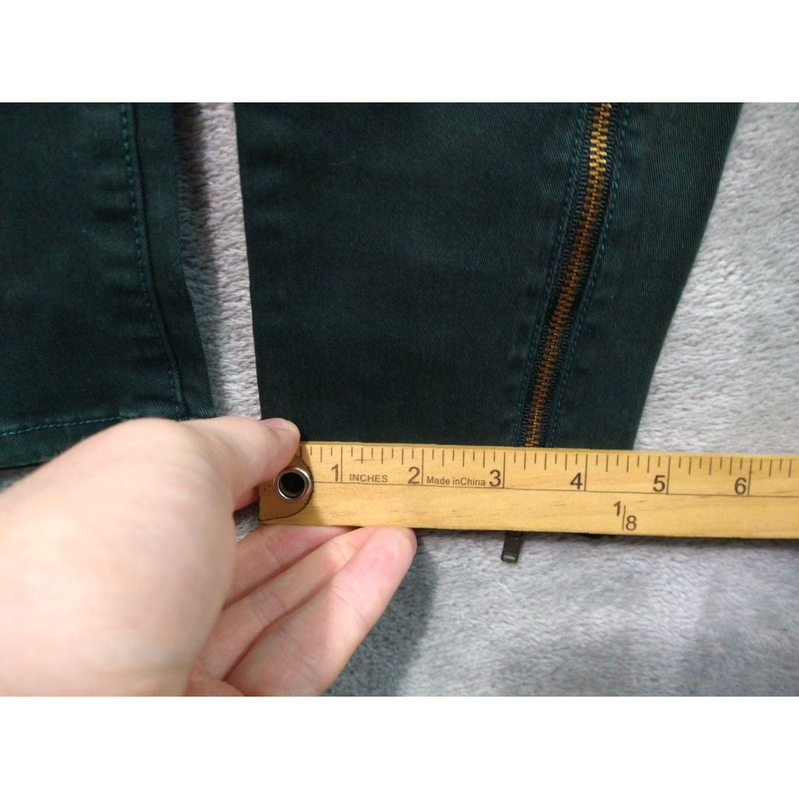 American Eagle Outfitters American Eagle Jeans Womens 4 Green Denim Jegging Moto Super Stretch Ankle Size 27" / US 4 / IT 40 - 6 Thumbnail