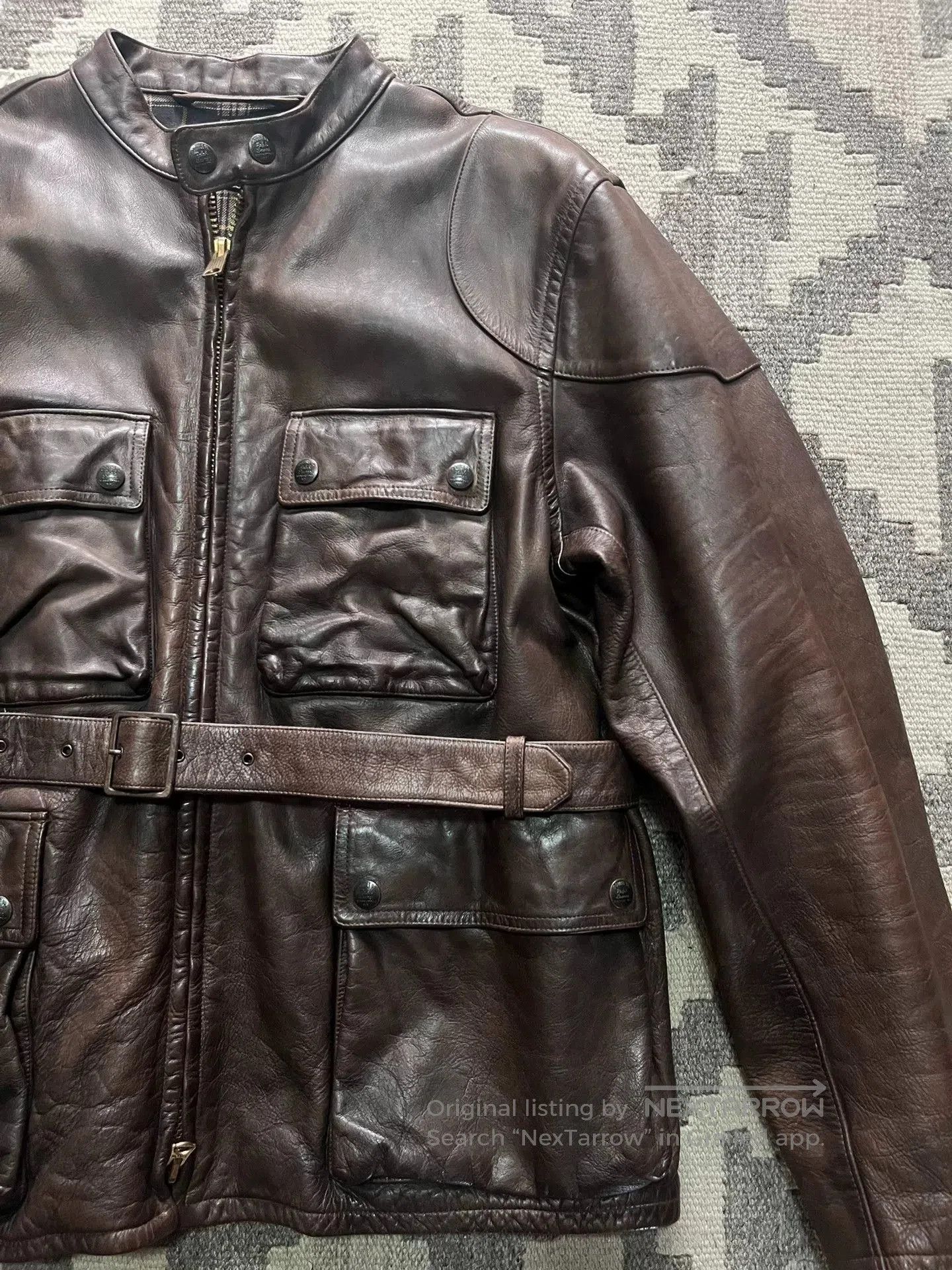 RRL Ralph Lauren RRL Heavyweight Motorcycle Leather Jacket. Size US XL / EU 56 / 4 - 2 Thumbnail