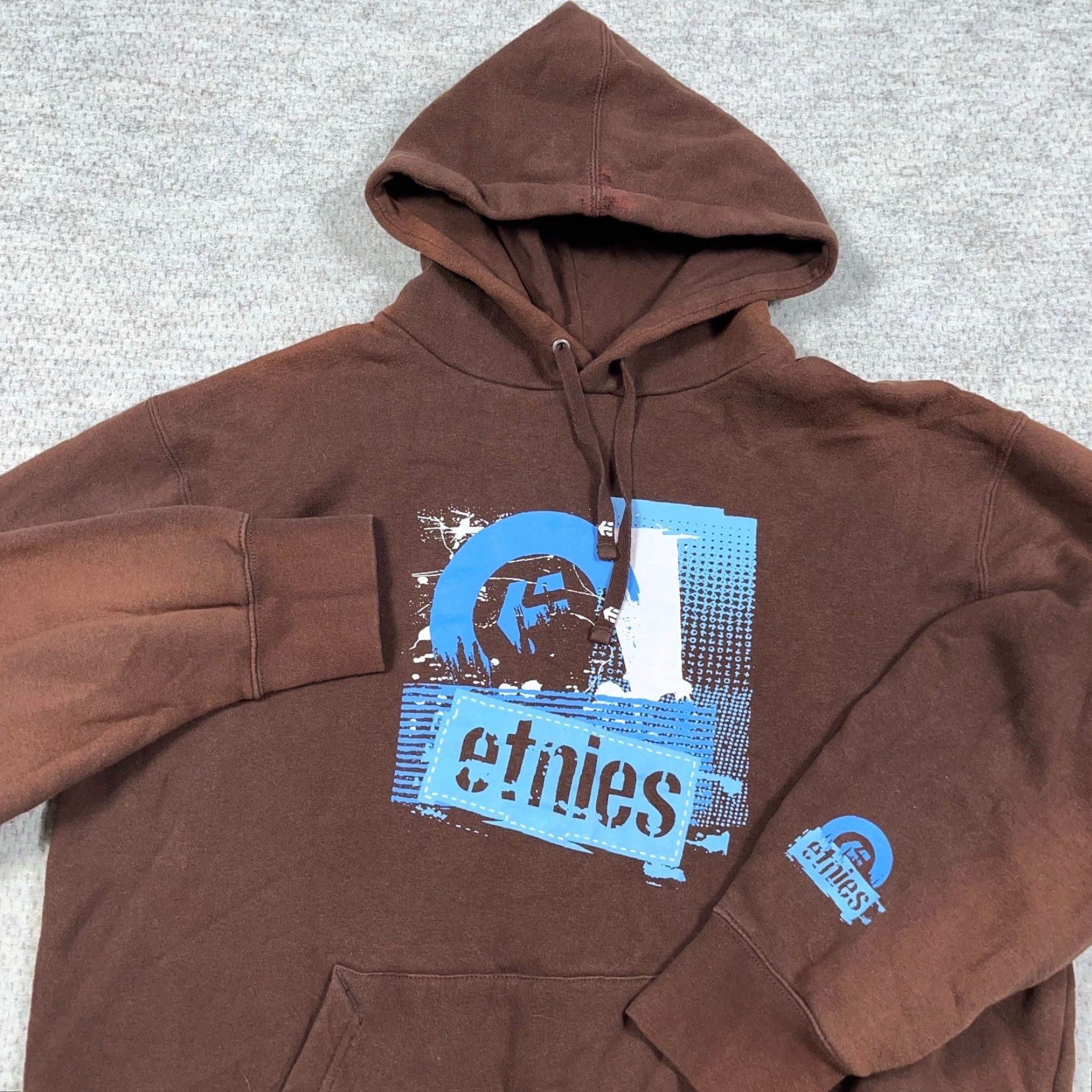 Etnies VINTAGE Etnies Hoodie Men Large Brown Sun Faded Skate Grunge Skateboards Shirt Size US L / EU 52-54 / 3 - 2 Thumbnail