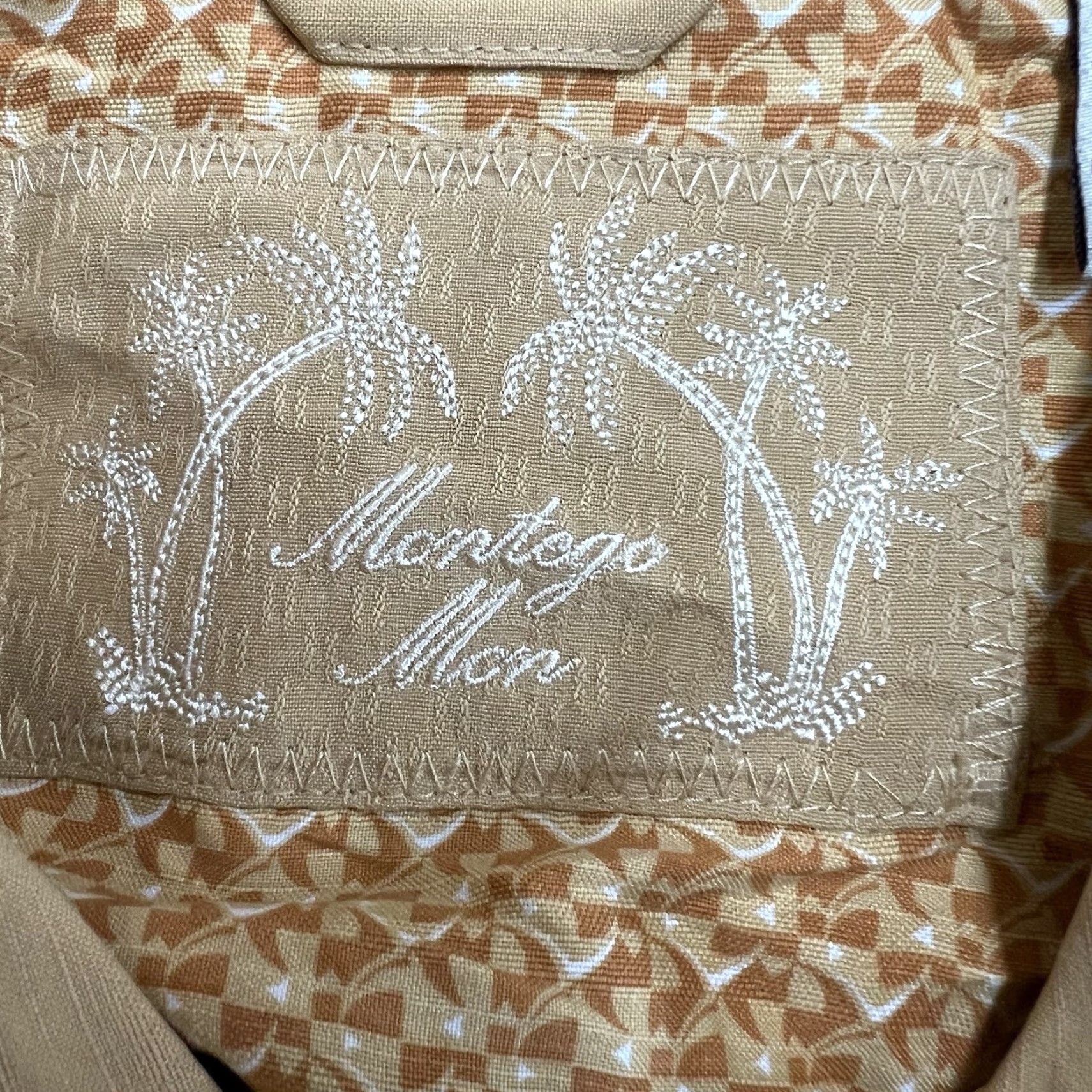 Vintage VINTAGE Montego Mon 100% Silk Striped Button-Up Shirt Adult 2XL Gold Flamingo Lounge Gold Mens Shirt 2XL Silk Striped Button-Up Western Jazz 90s? Size US XXL / EU 58 / 5 - 7 Thumbnail