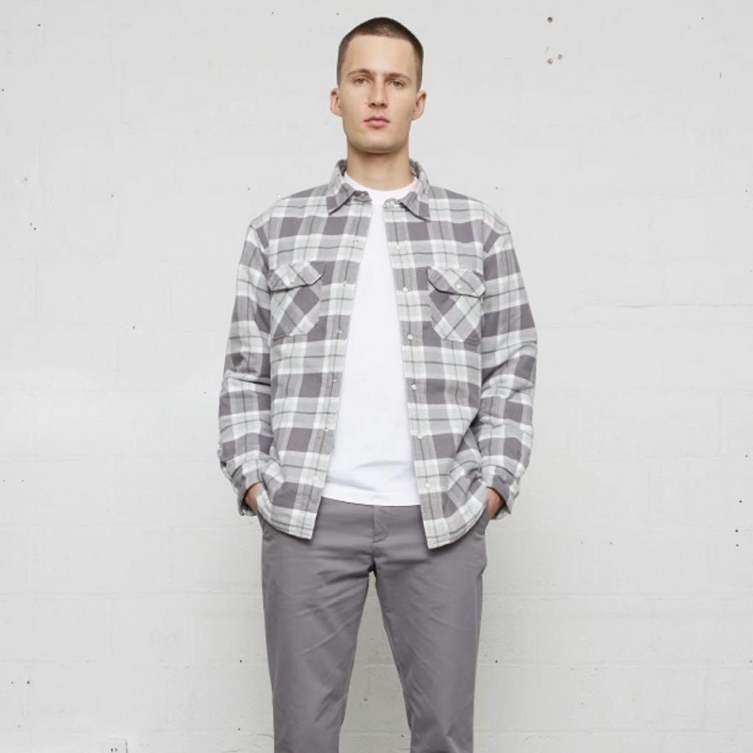 JJJJound Jjjjound Quilted Plaid Jacket Gray and White Size US L / EU 52-54 / 3 - 1 Thumbnail