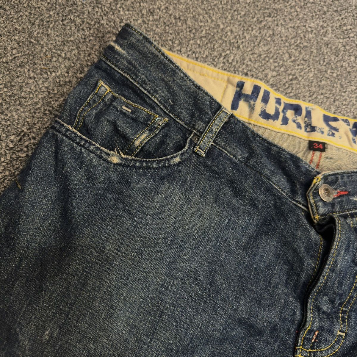Hurley 🔥 Vintage y2k Baggy Skate Hurley Global 3 Denim Size US 37 - 11 Thumbnail