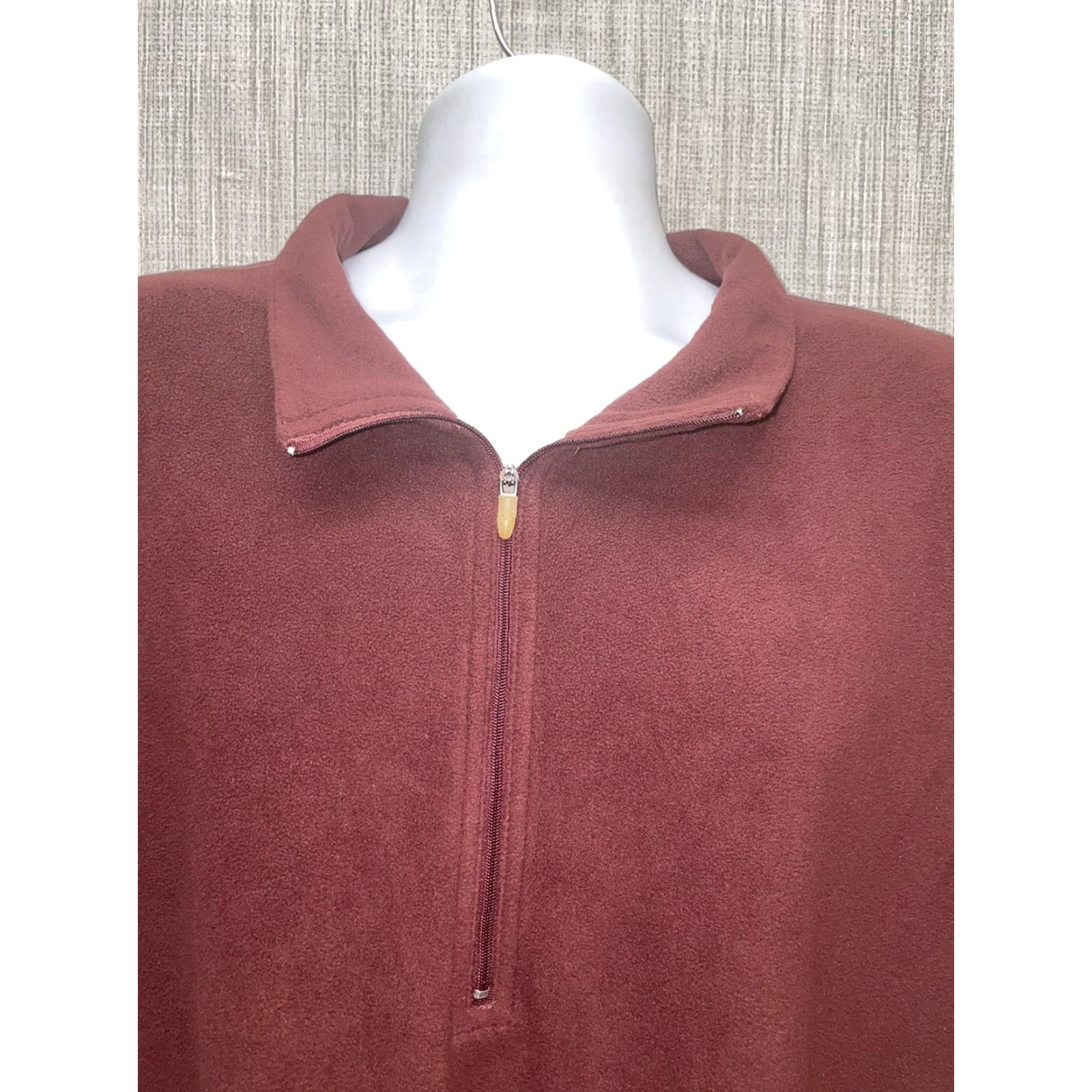Vintage VINTAGE SPORTIF USA 100% Polyester Maroon Half Zip Fleece Pullover Men XL Red USA Pullover Mens XL Size US XL / EU 56 / 4 - 2 Thumbnail