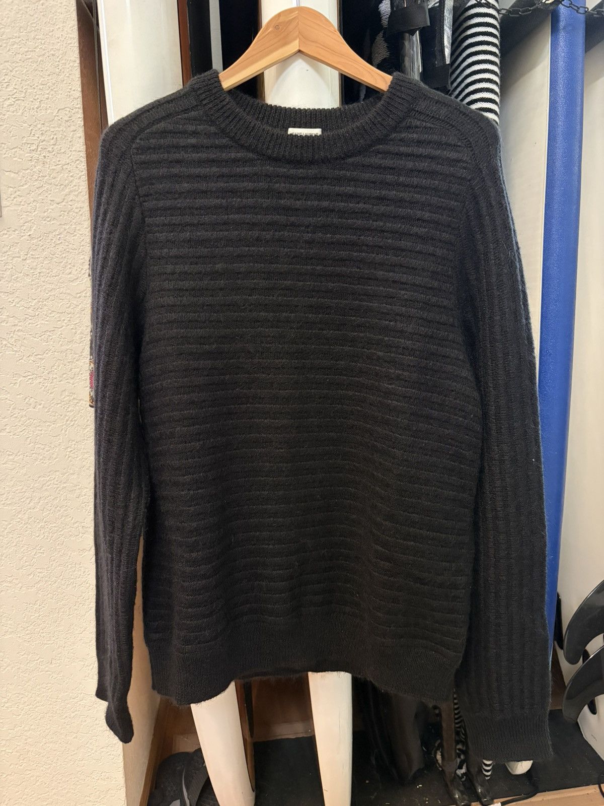 Saint Laurent Paris FW20 Mohair Ribbed Raglan Sweater Size US M / EU 48-50 / 2 - 1 Thumbnail