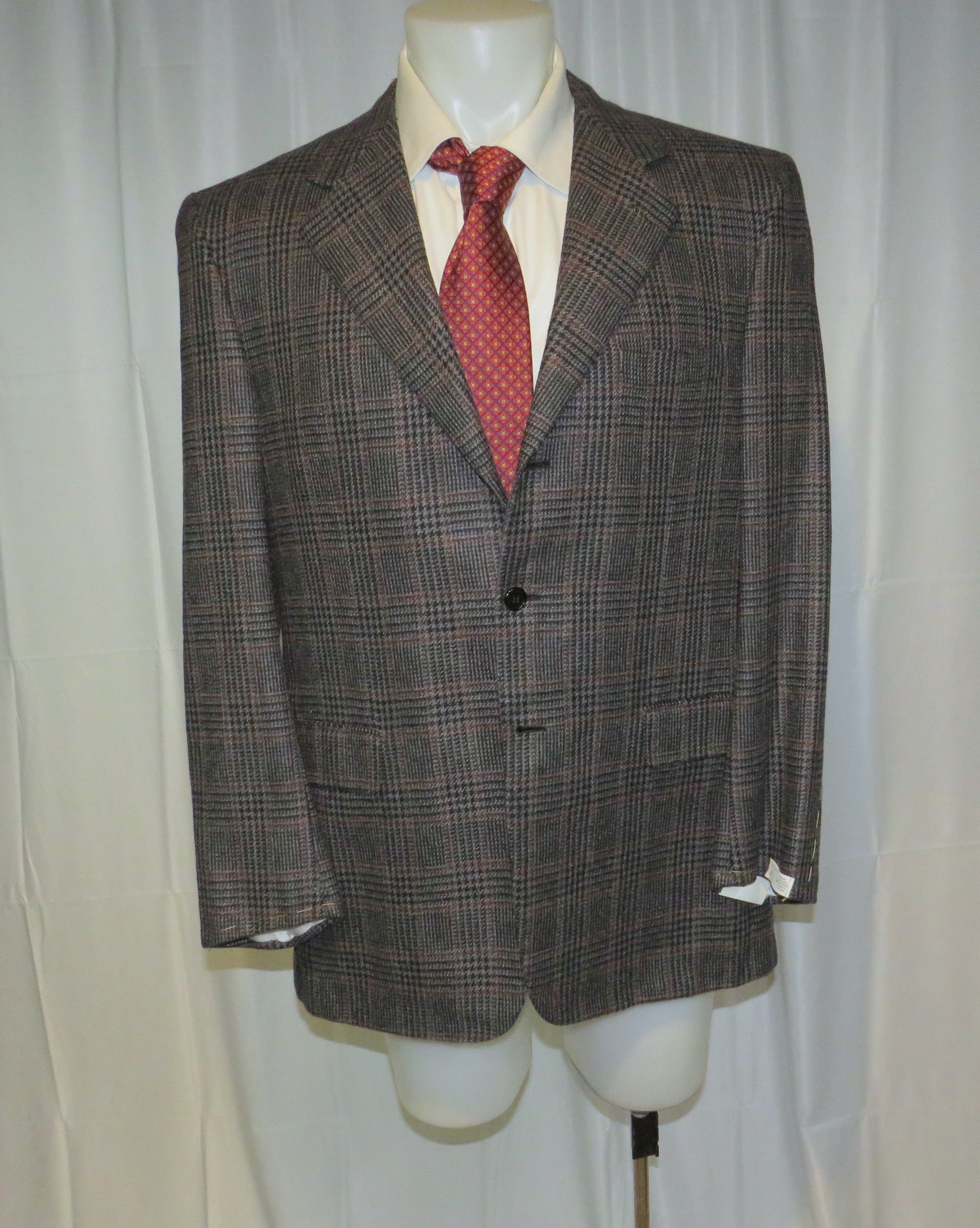 Brioni × Neiman Marcus Traiano Cashmere Gray Plaid Heavy Sport Coat 44R NWT NOS Size 44R - 8 Thumbnail
