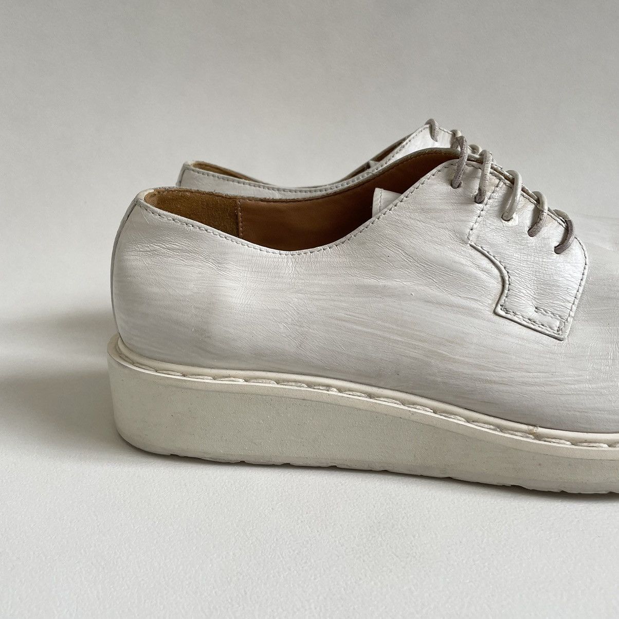 Maison Margiela ‘White Painted’ Wedge Sole Derbies Size US 10 / EU 43 - 3 Thumbnail