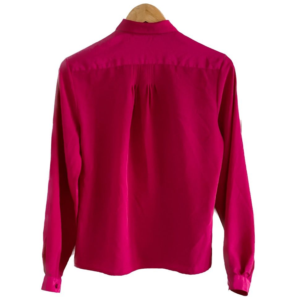 Vintage Vintage hot pink chiffon blouse w/ shoulder pleats M Size M / US 6-8 / IT 42-44 - 5 Thumbnail
