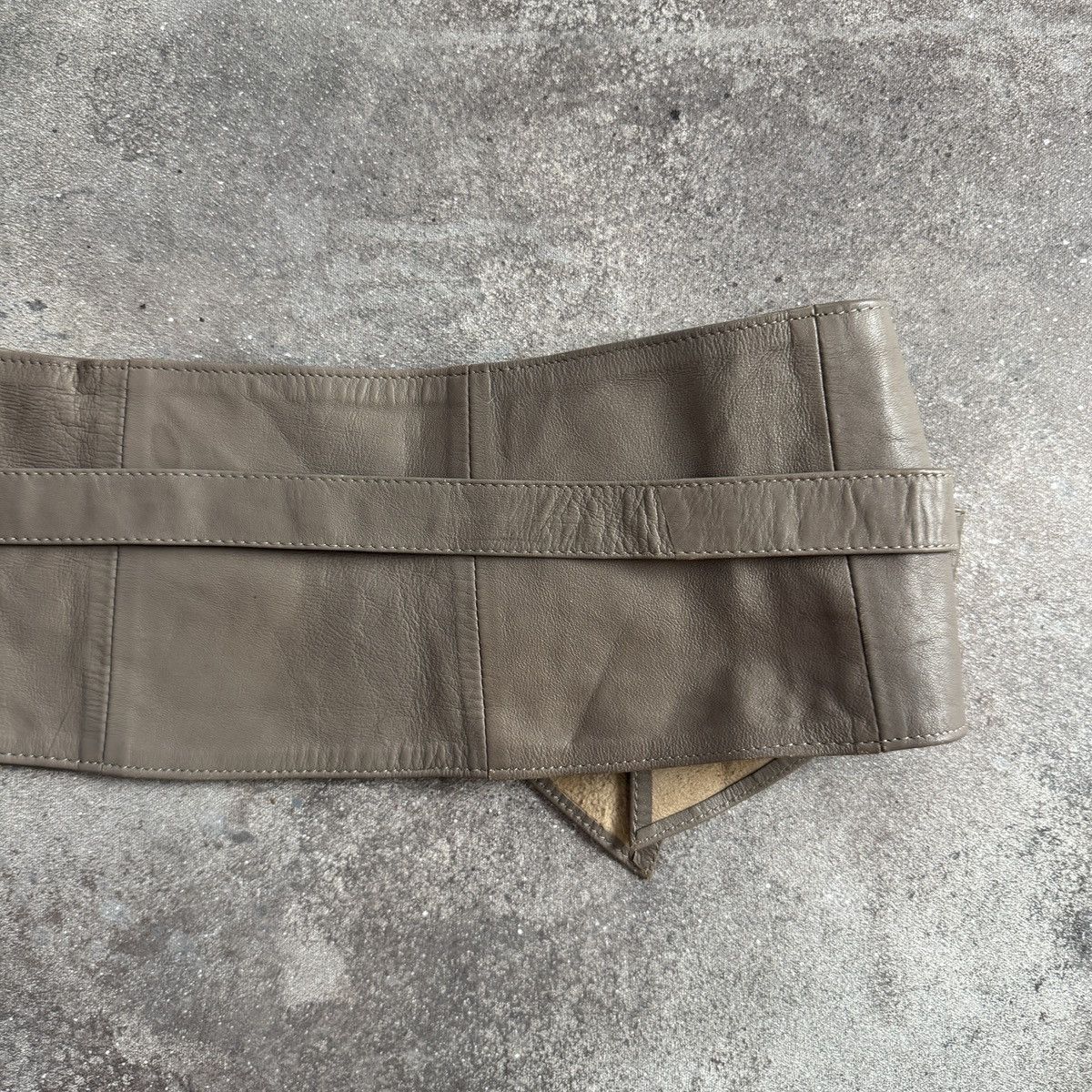 Morgan De Toi Morgan Vintage Archive Y2K Real Leather Wide Leather Belt Size ONE SIZE - 8 Thumbnail