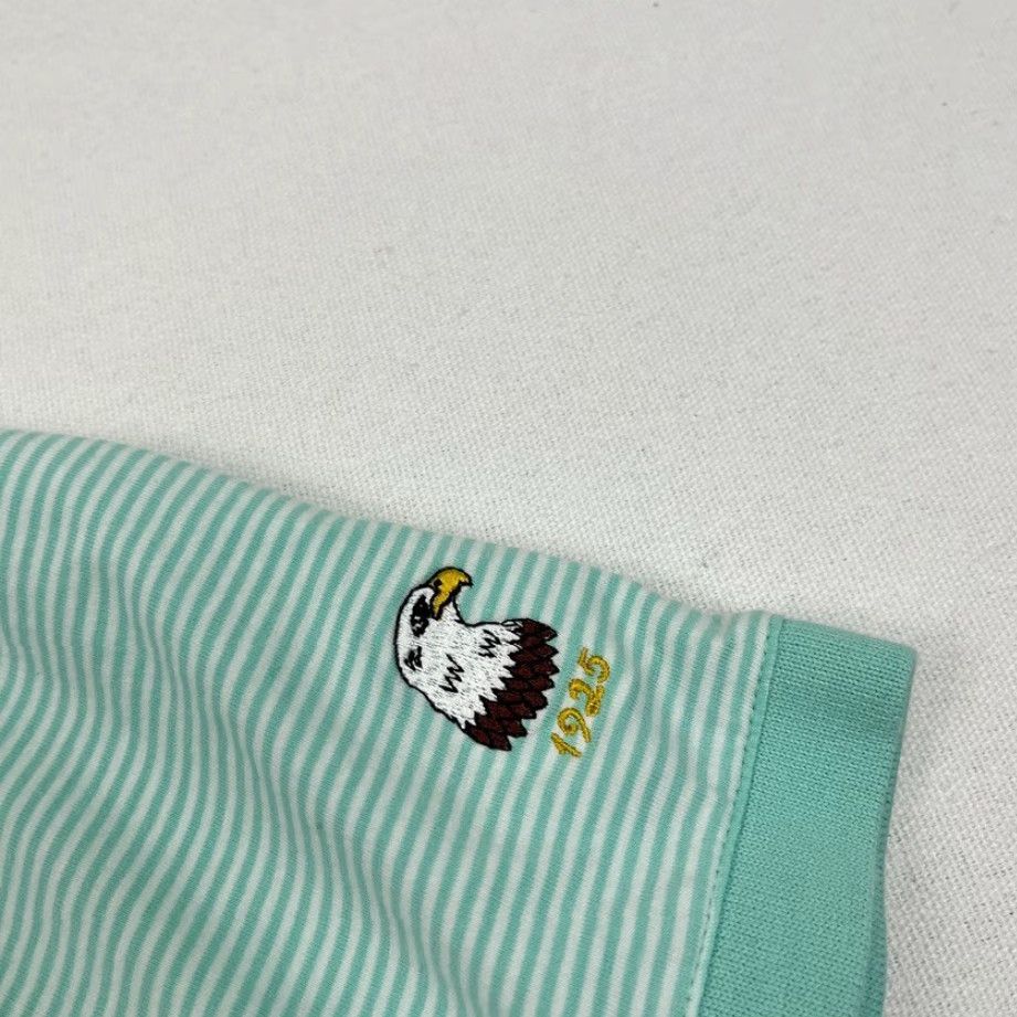 Vintage VINTAGE B. Draddy Polo Shirt Mens L Green Striped Rehoboth Beach Golf Performance Sport Size US L / EU 52-54 / 3 - 3 Thumbnail