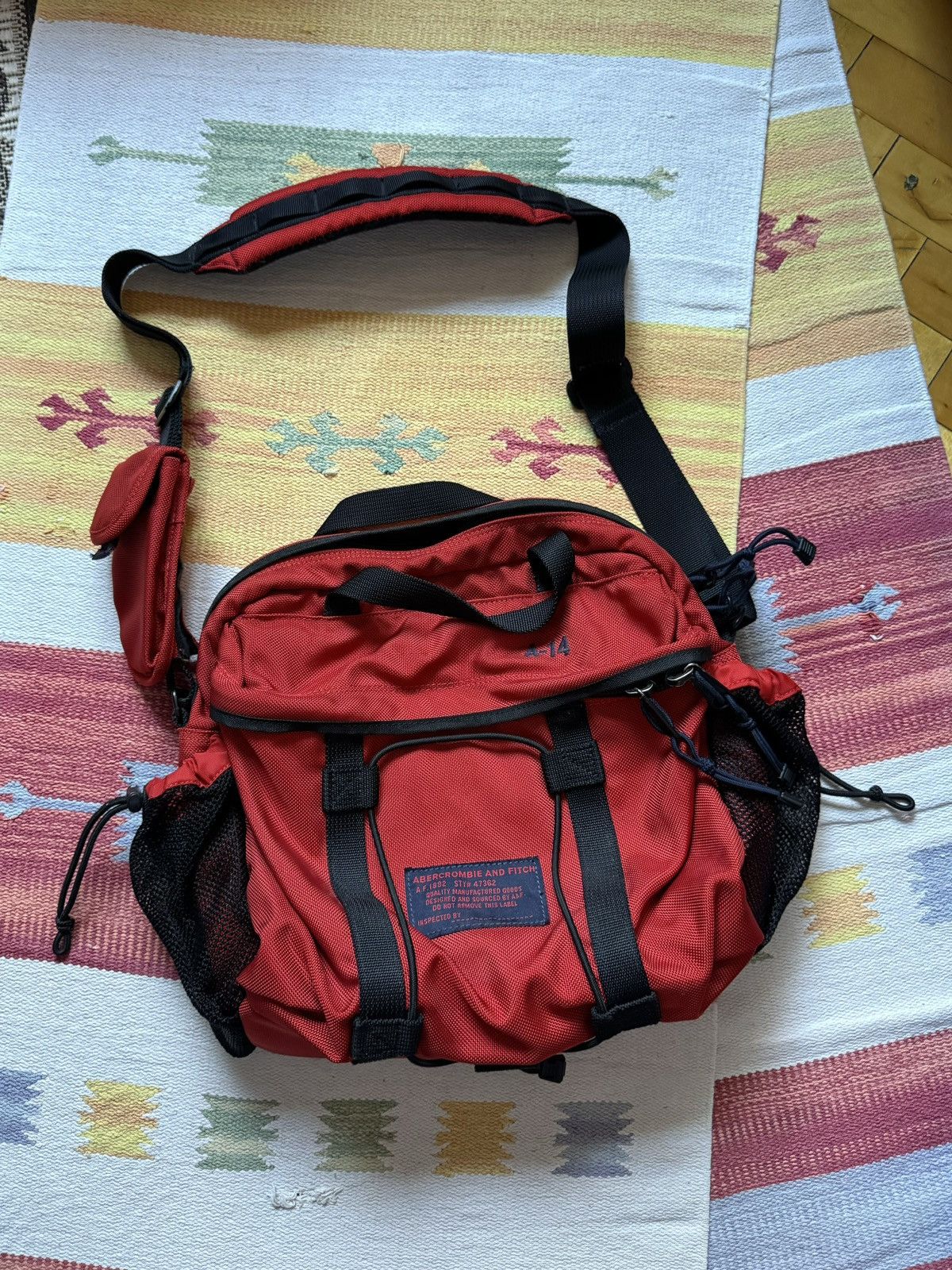 Abercrombie Fitch x Vintage Abercrombie & Fitch Y2K Tactical Waist/messenger Bag in Red, Men's