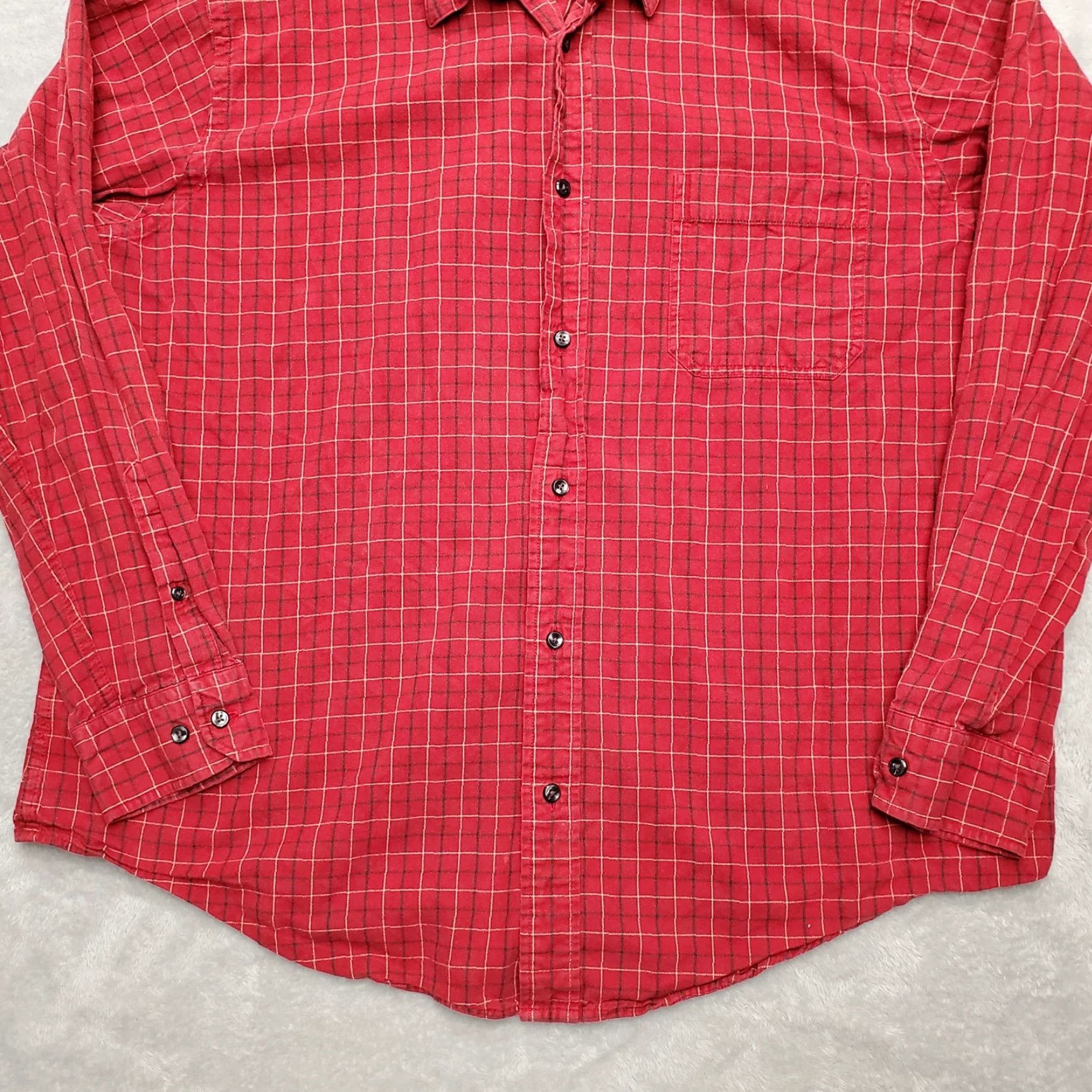 Vintage VINTAGE St. Johns Bay Shirt Mens XL Red Windowpane Plaid Twill Long Sleeve Button-Up Size US XL / EU 56 / 4 - 3 Thumbnail