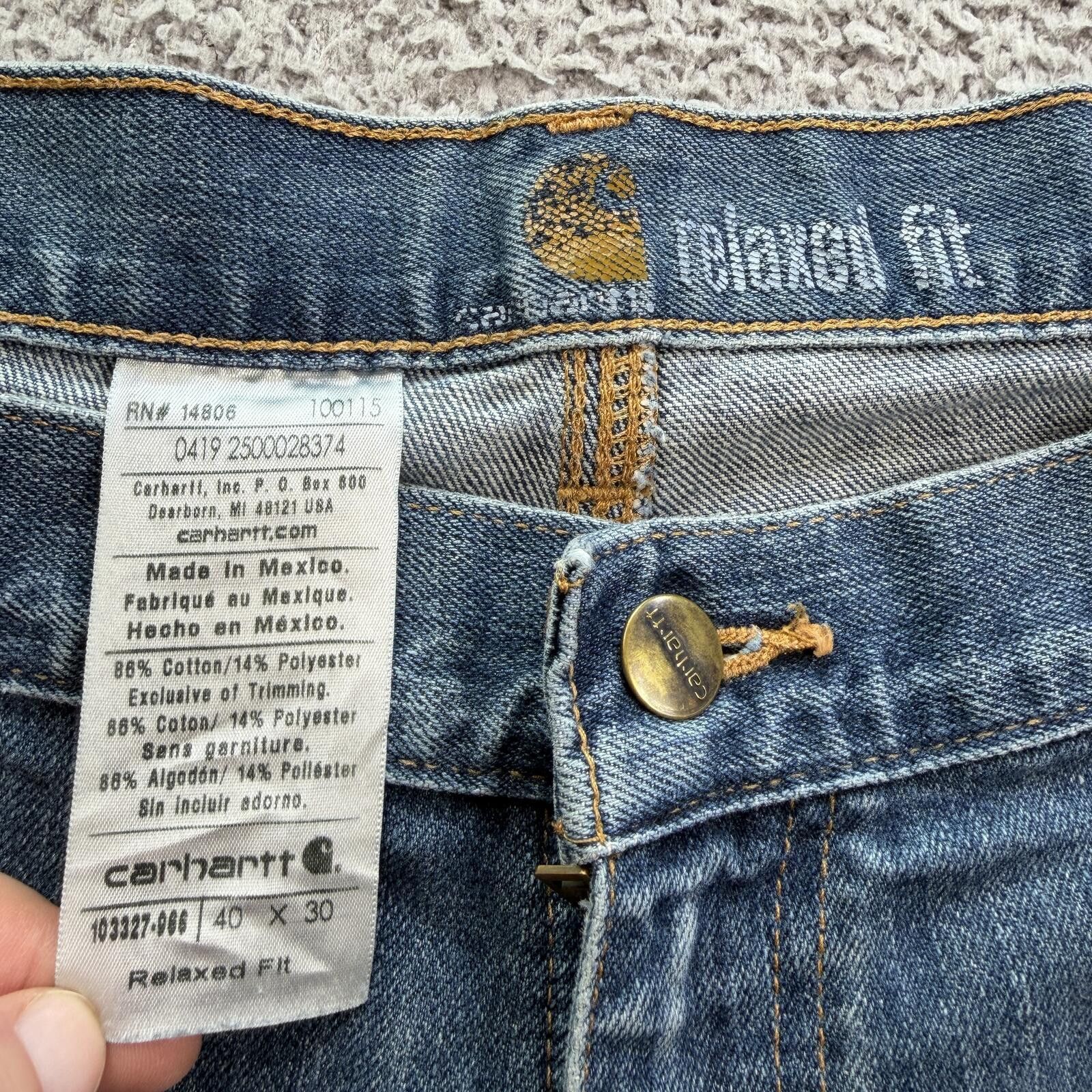 Carhartt Carhartt Relaxed Fit Carpenter Jeans Mens 40x30 Light Wash Size US 40 / EU 56 - 5 Thumbnail