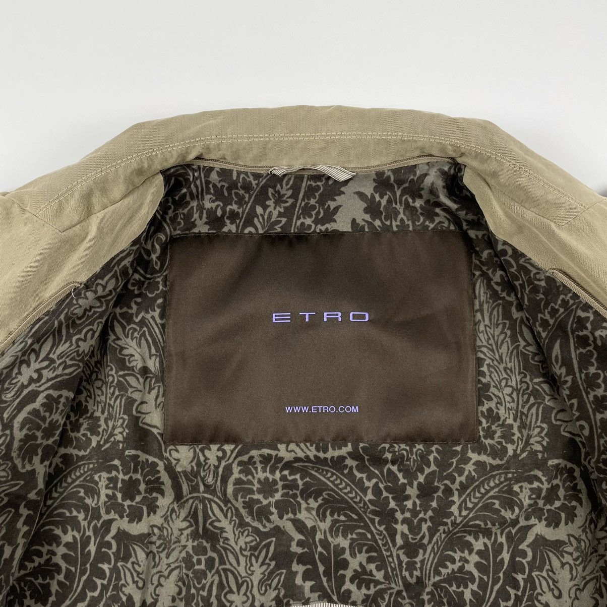 Etro ETRO Archives Zip Button Leather Cotton Beige/Brown Jacket Size US M / EU 48-50 / 2 - 8 Thumbnail
