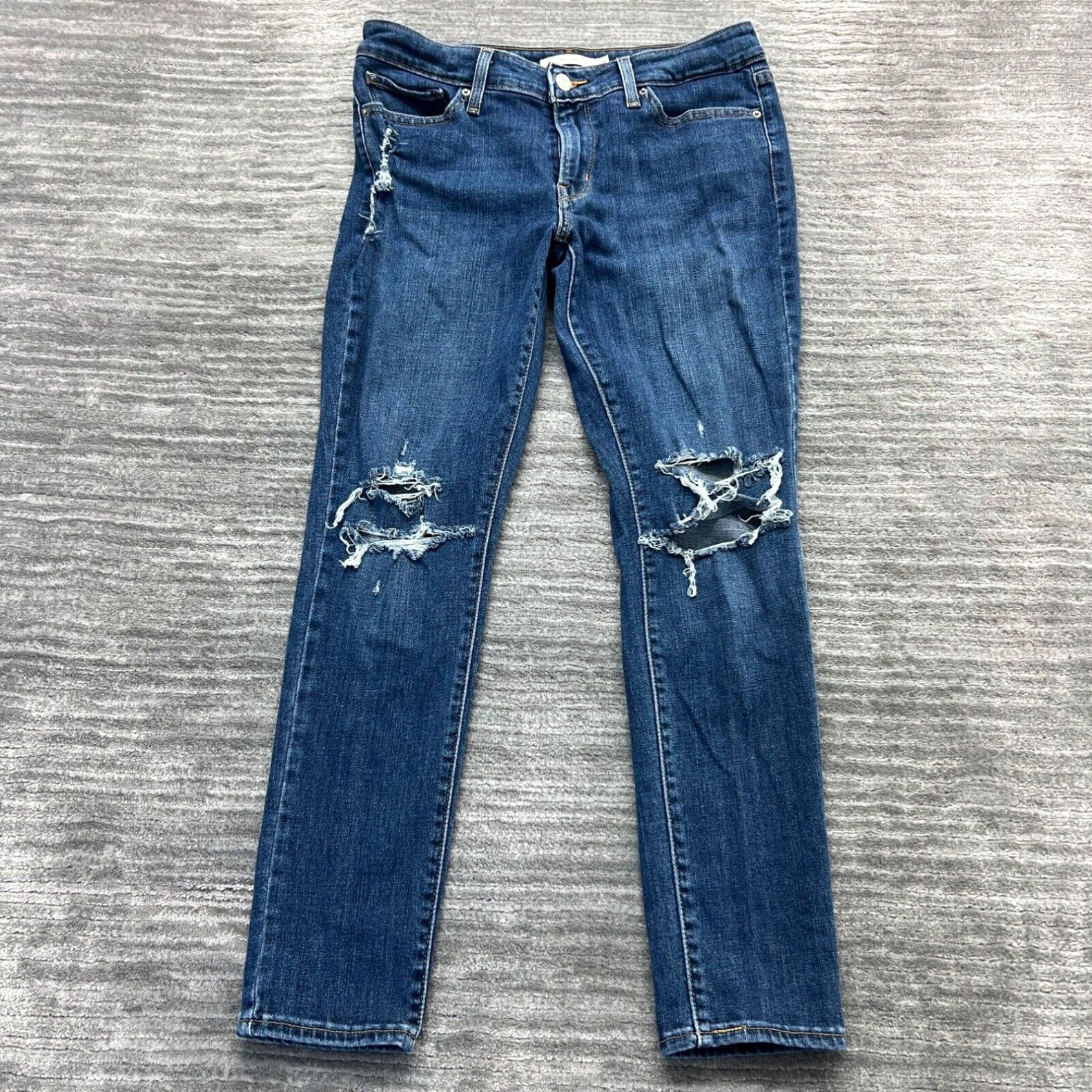 Jeans Levi's Femme Slim Leg Blanc Taille 29 - Occasion Très Bon état