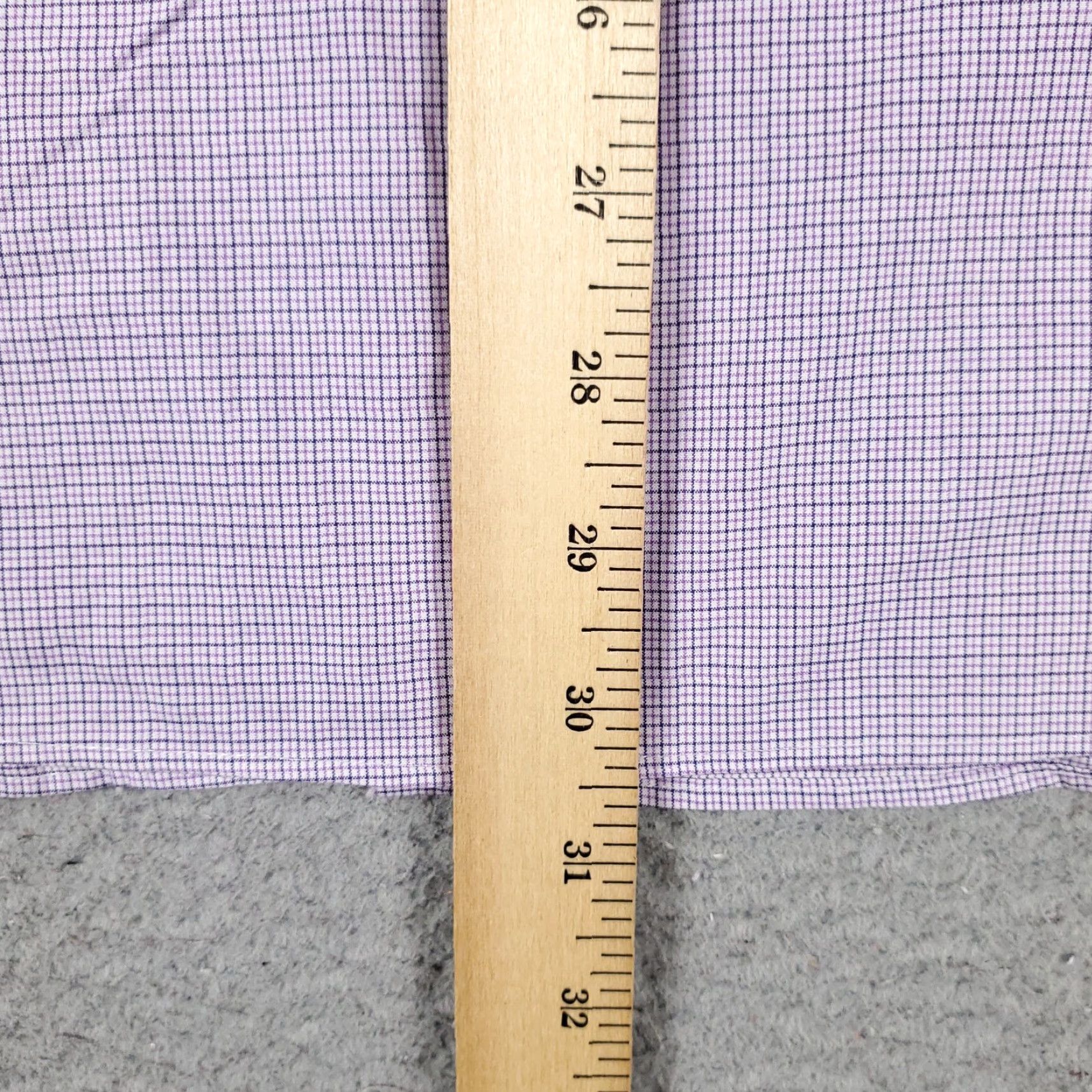 Tommy Hilfiger Tommy Hilfiger Dress Shirt 17.5 Purple Check Long Sleeve Button Up Mens Size 46R - 7 Thumbnail