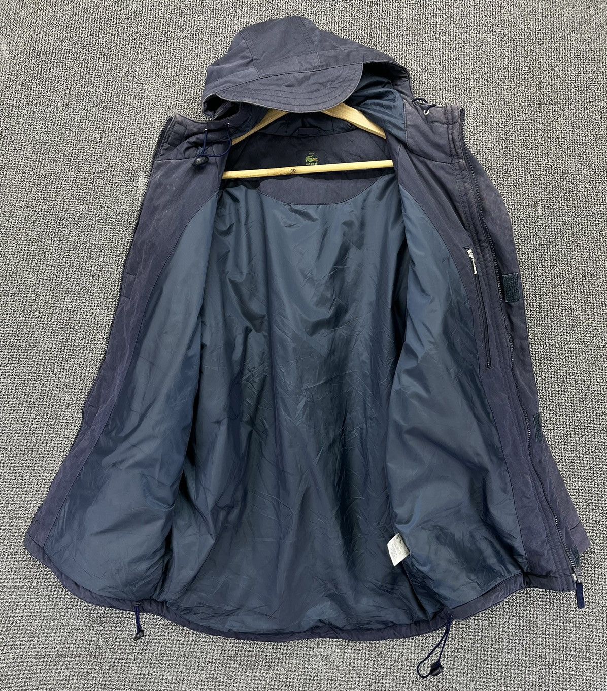 Lacoste Vintage Lacoste Hooded Trashed Zip Up Jacket Size US L / EU 52-54 / 3 - 7 Thumbnail