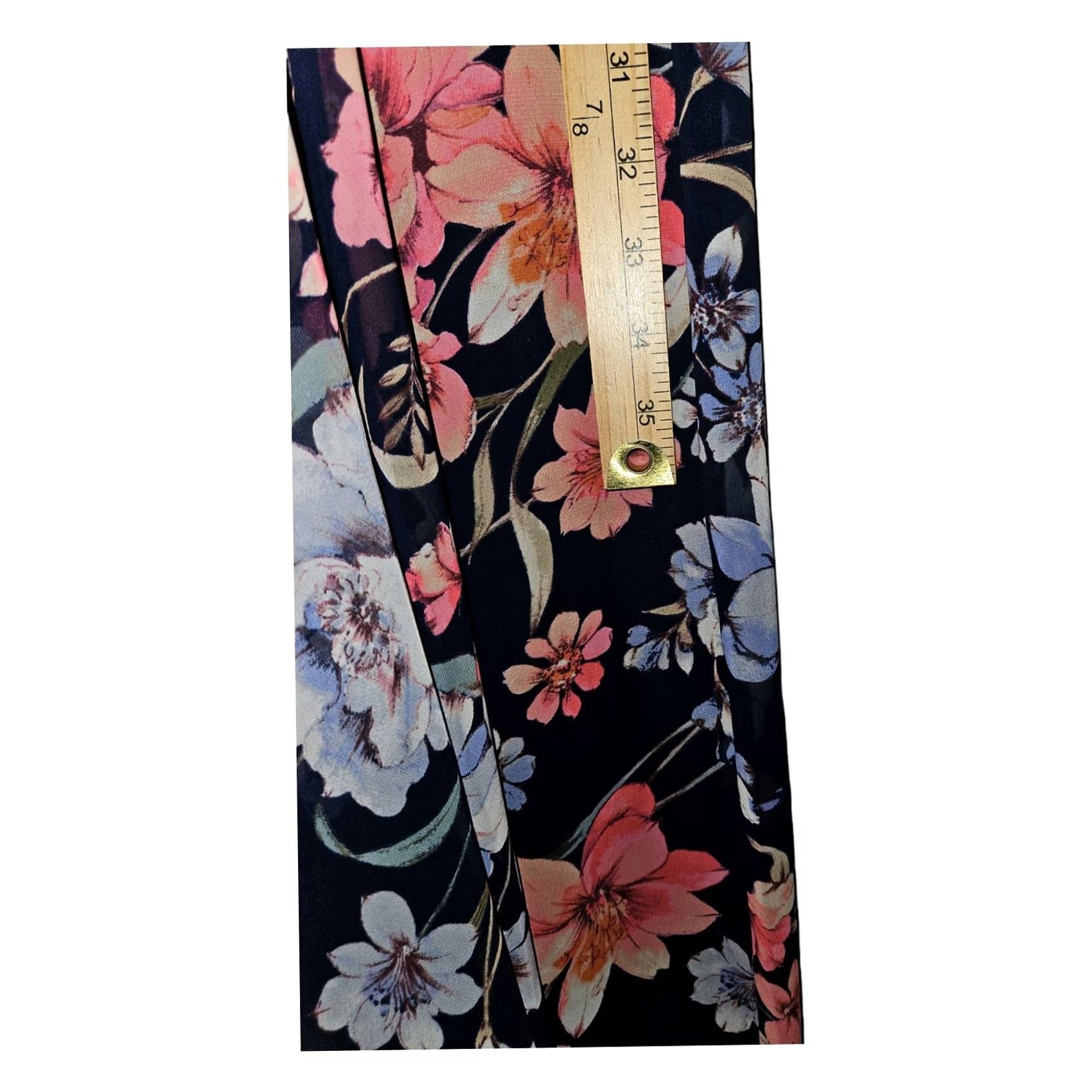 Vintage Eliza J Dress Women's 6 Maxi Hi-Low Floral V-Neck Zip Blue Size M / US 6-8 / IT 42-44 - 4 Thumbnail