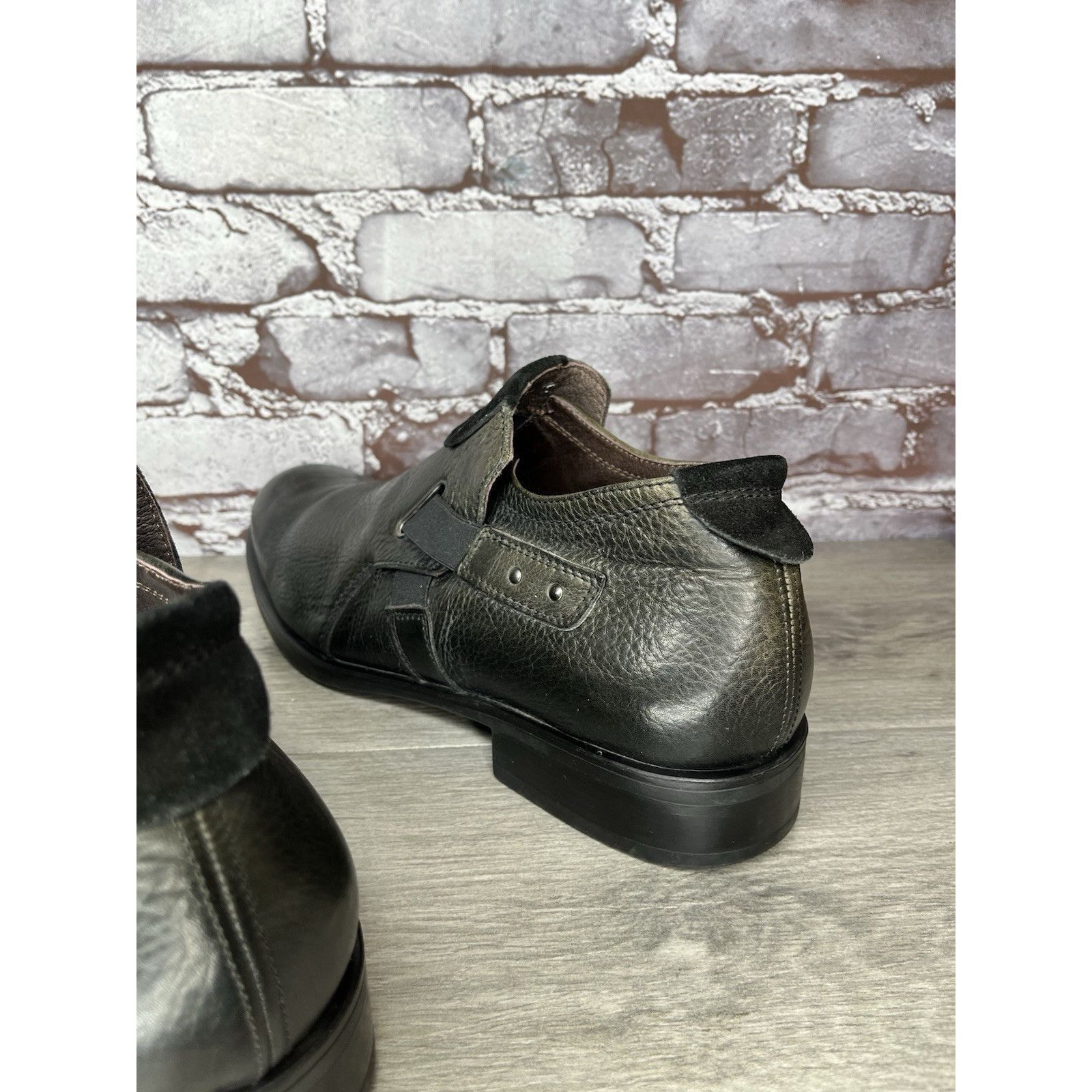 Bacco Bucci Bacco Bucci Llorente Black Genuine Leather Calfskin Side Str Size US 12 / EU 45 - 9 Thumbnail
