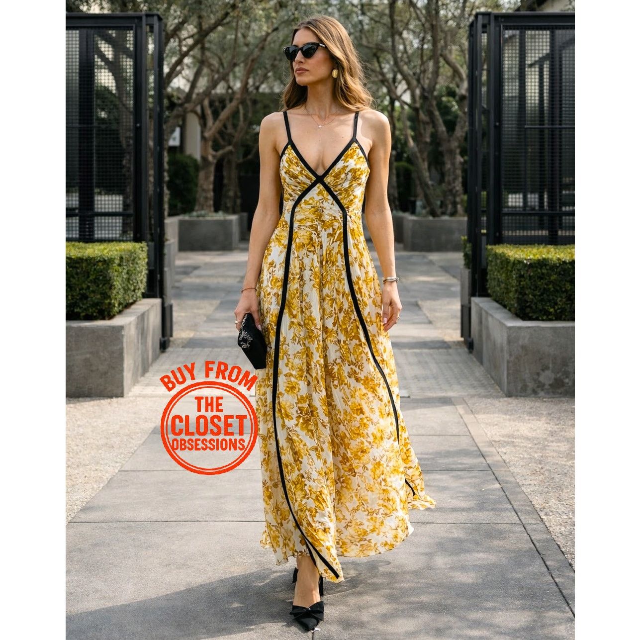 Zara ZARA Printed Yellow Viscose Maxi Dress NWT Size M / US 6-8 / IT 42-44 - 4 Thumbnail