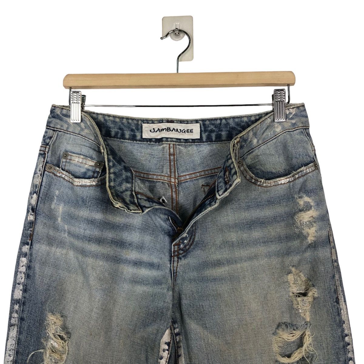 Japanese Brand VINTAGE DENIM JEANS DISTRESSED DESIGN JAMBANGEE ISSEYMIYAKE Size US 30 / EU 46 - 17 Thumbnail