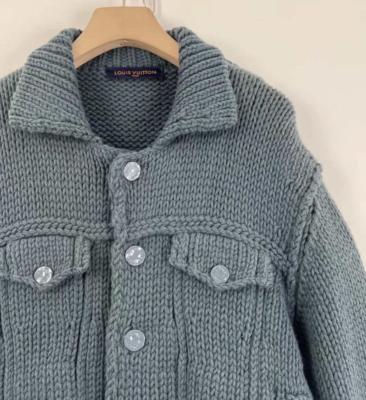 Louis Vuitton Louis Vuitton SS20 Chunky Buttoned Knitted Jacket Virgil Size US M / EU 48-50 / 2 - 6 Thumbnail