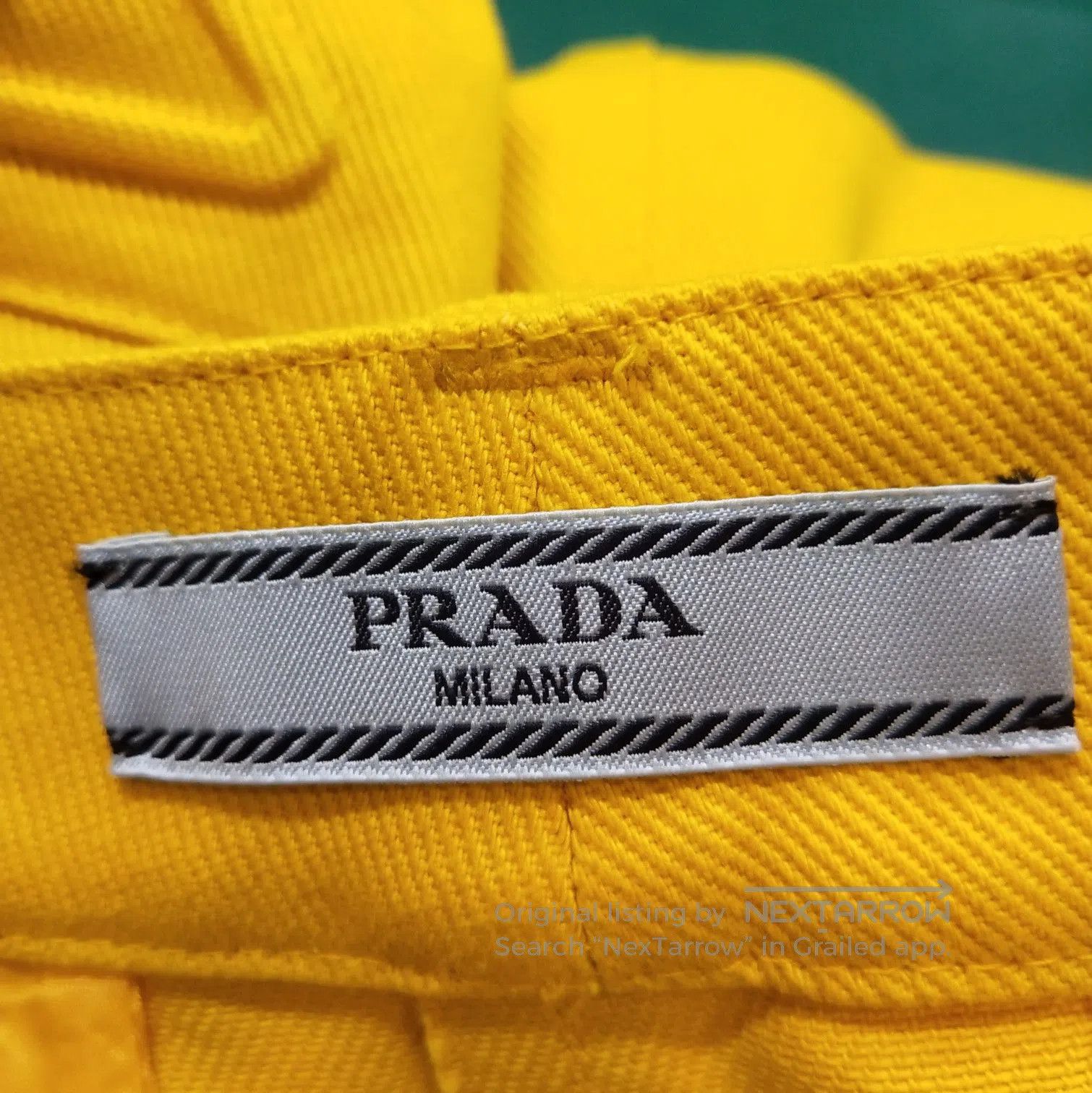 Prada Prada Yellow Cotton Triangle Logo Shorts . Size 39" - 6 Thumbnail