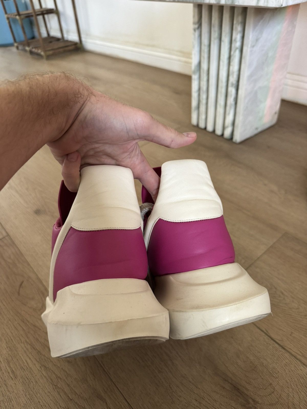 Rick Owens Geth Jumbo Lace Runners 45 PINK Size US 12 / EU 45 - 4 Thumbnail