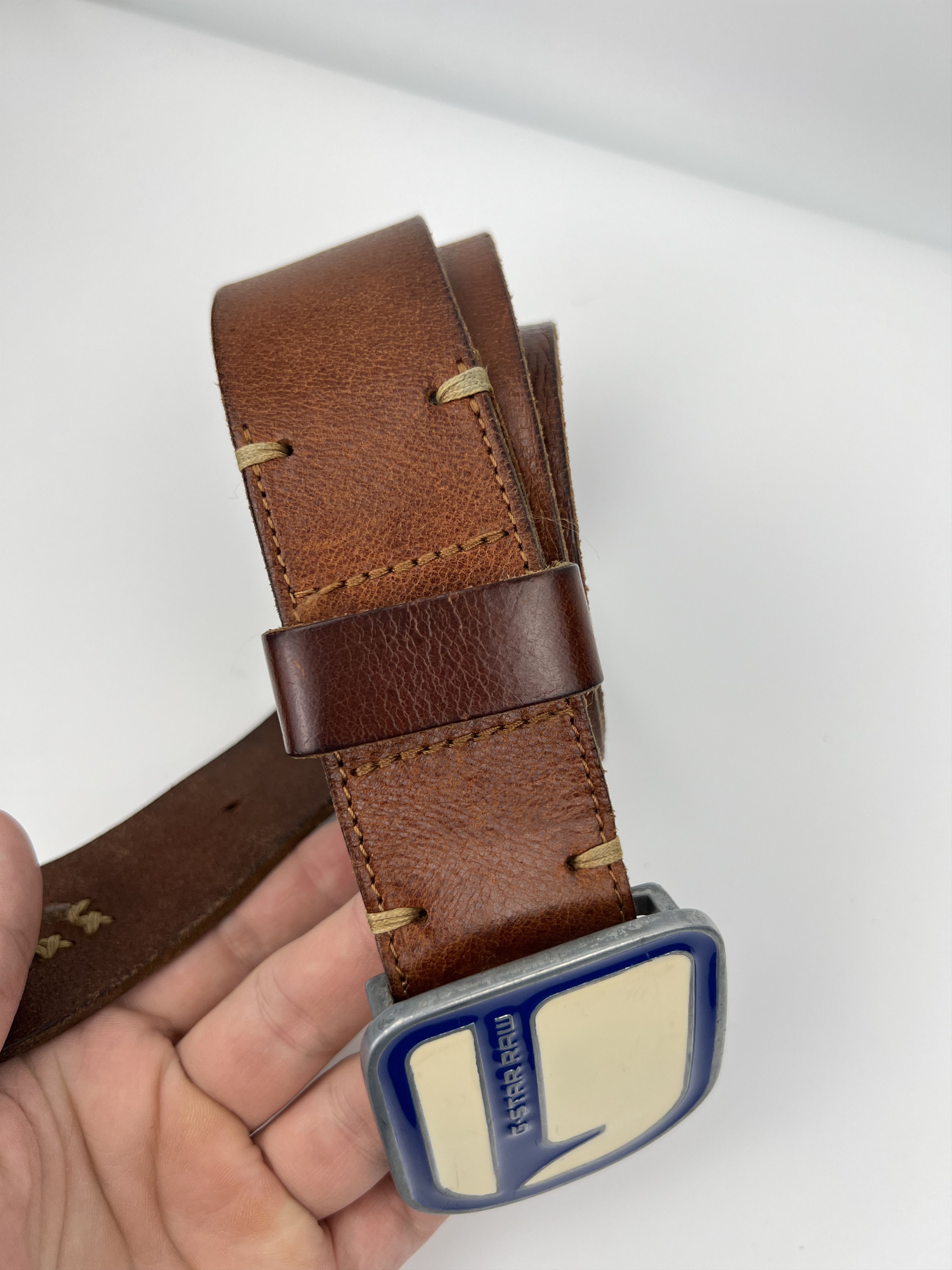 G-Star G-Star Big Buckle Logo Brown Leather Belt Size ONE SIZE - 5 Thumbnail