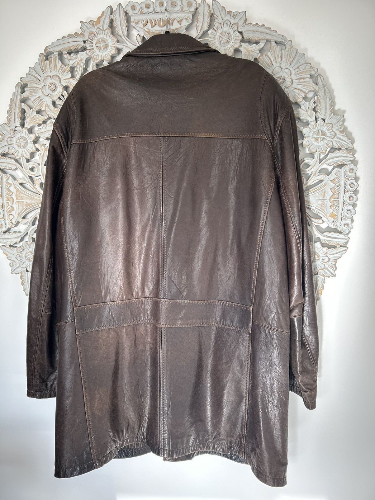Danier Danier Brown Leather Coat XXL Size US XXL / EU 58 / 5 - 5 Thumbnail