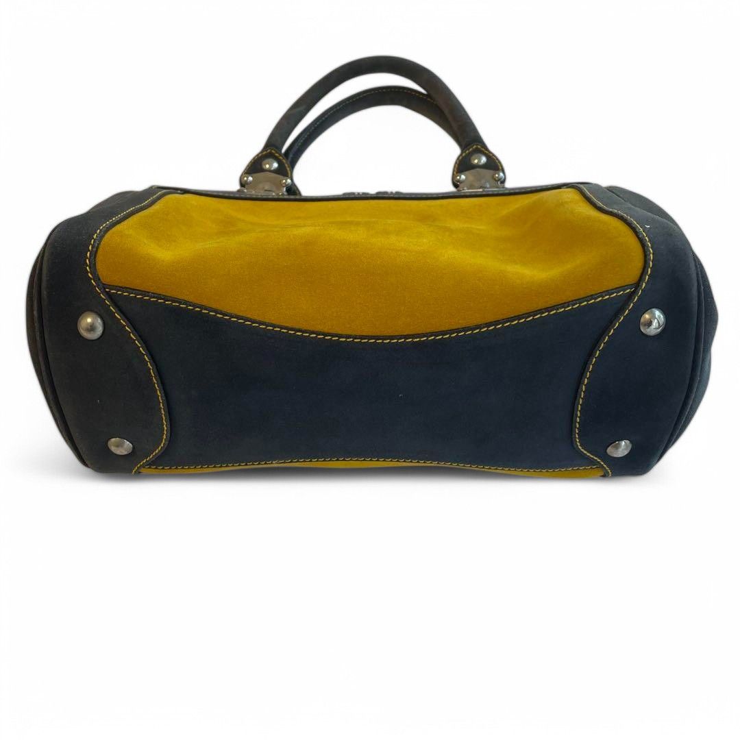 Miu Miu Miu Miu - Handbag Yellow Navy Leather Shoulder Bag Size ONE SIZE - 4 Thumbnail