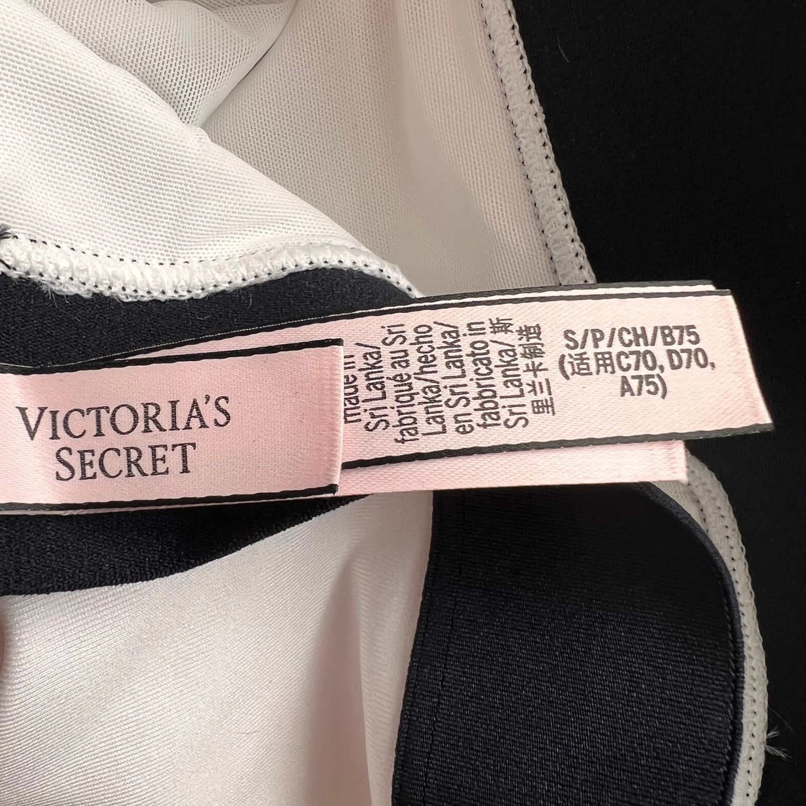 Kate Spade Victoria's Secret White Black Player Sports Bra, S Size ONE SIZE - 4 Thumbnail