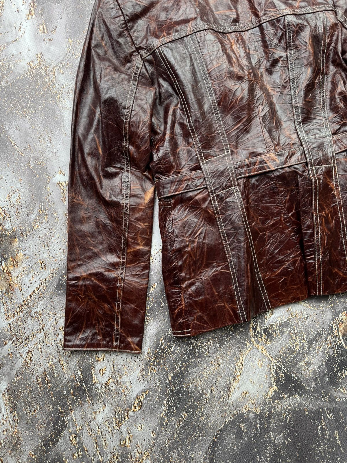Genuine Leather × Vintage Vintage Leather Jacket With Belt Size S / US 4 / IT 40 - 10 Thumbnail