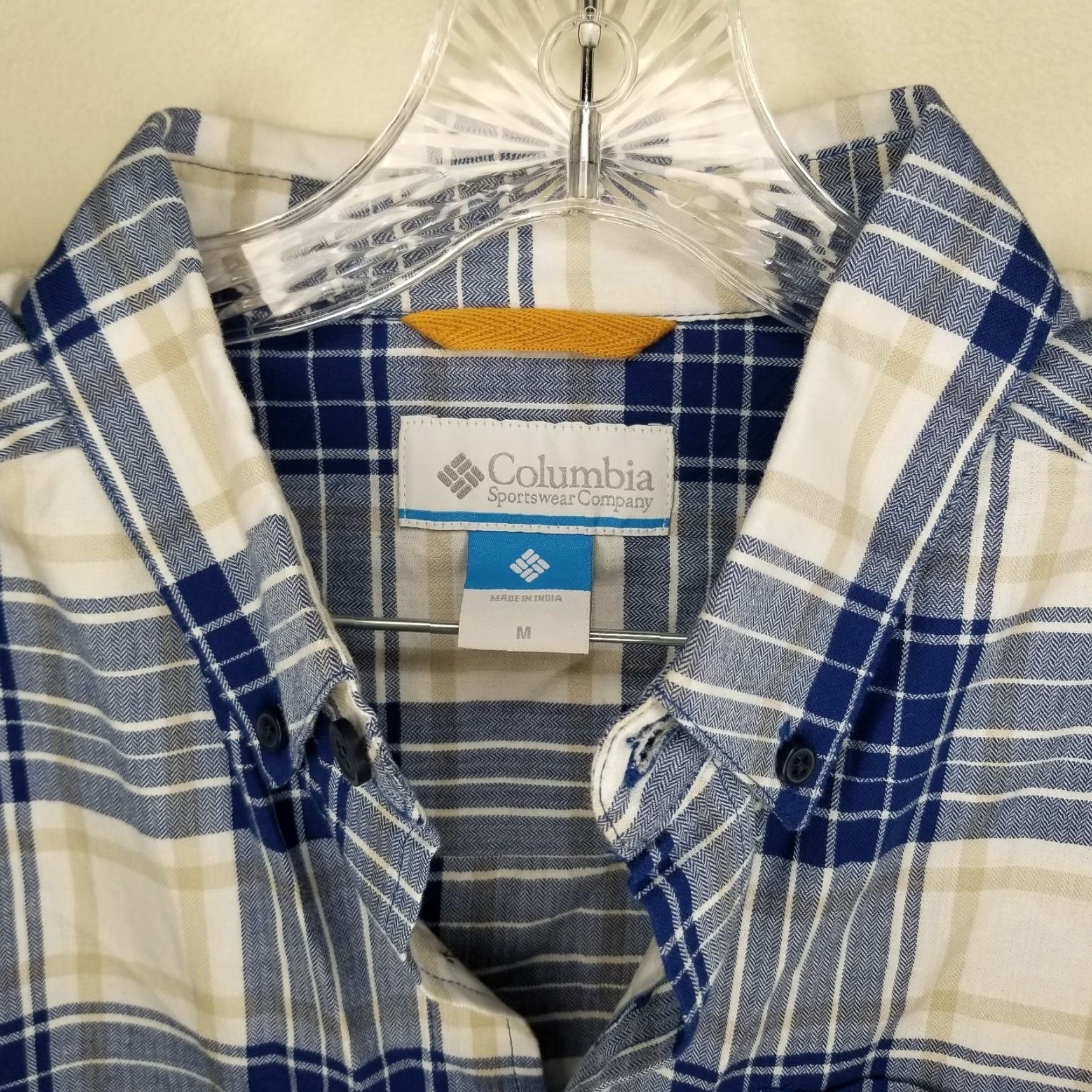 Vintage Columbia Shirt Mens Blue White Plaid Long Sleeve Button-Up Size M Size US M / EU 48-50 / 2 - 3 Thumbnail