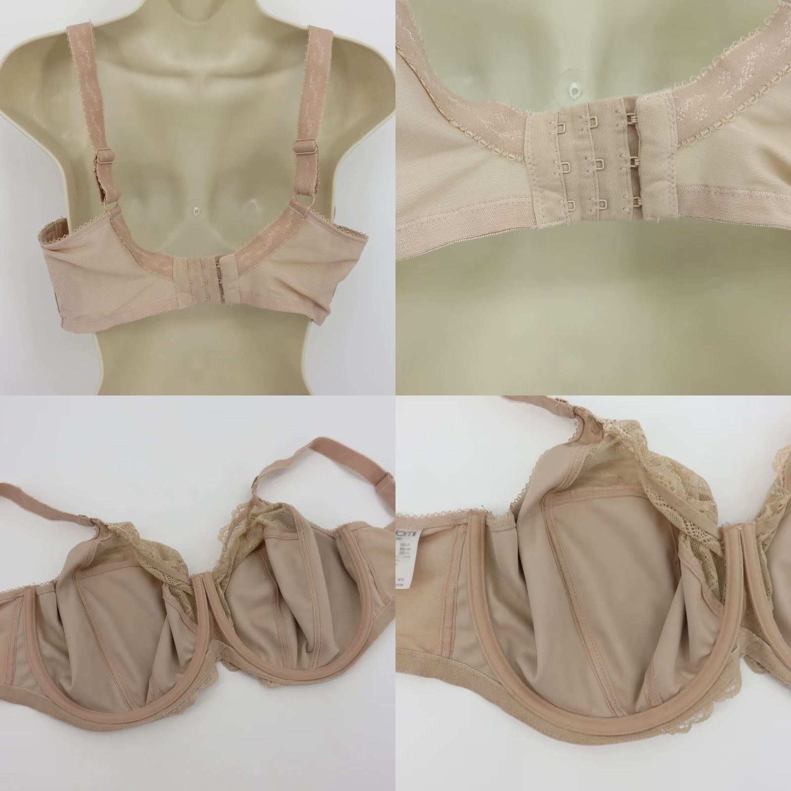 Vintage Elomi Bra 36L Meredith Style 4440 Stretch Lace Banded Underwire Unlined Womens Size ONE SIZE - 8 Thumbnail