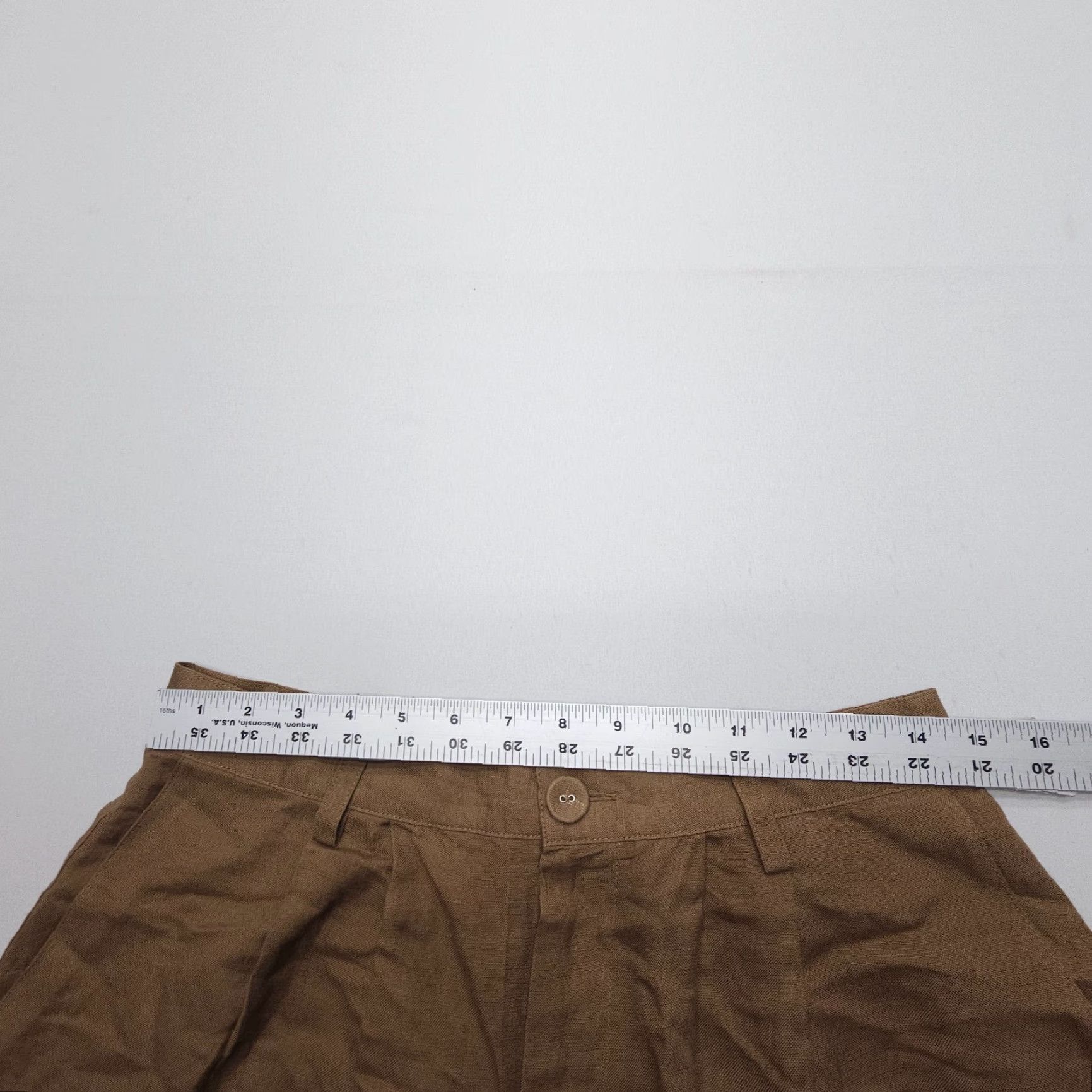 Rolla's Rolla's High Rise Pleated Straight Linen Blend Pants Womens 12 / L Brown Boho Shirt? Size 34" / US 12 / IT 48 - 6 Thumbnail