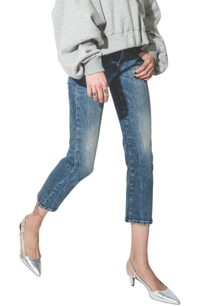 R13 BOY STRAIGHT 27 Kelly Stretch Washed Cropped Zip 86346 Size 27" / US 4 / IT 40 - 1 Thumbnail