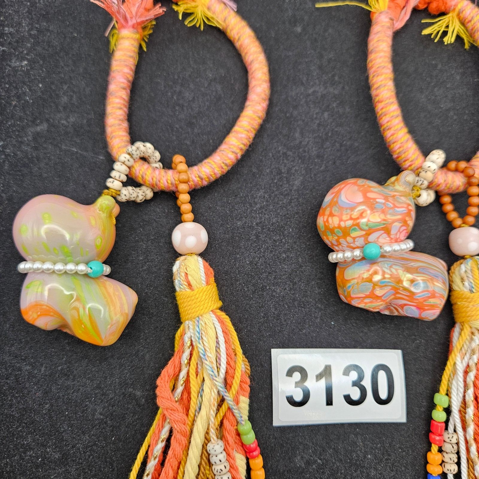 Other HANDMADE MARBLED GLASS PUPPIE TASSEL HANGING ORNAMENT BOHO Size ONE SIZE - 2 Thumbnail