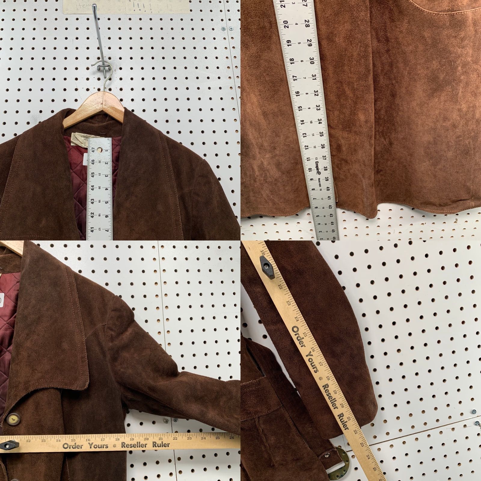Vintage VINTAGE Suede Leather Trench Coat Womens 15/16 Brown Belted Quilt Lined Heavy Size XXL / US 16-18 / IT 52-54 - 9 Thumbnail