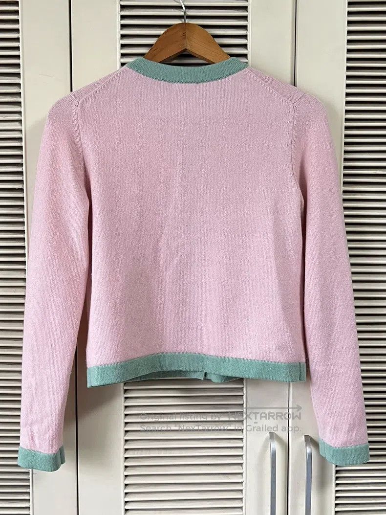 Chanel Chanel 24C pink and green cashmere knitted cardigan coat Size XXS / US 00 / IT 34 - 2 Thumbnail