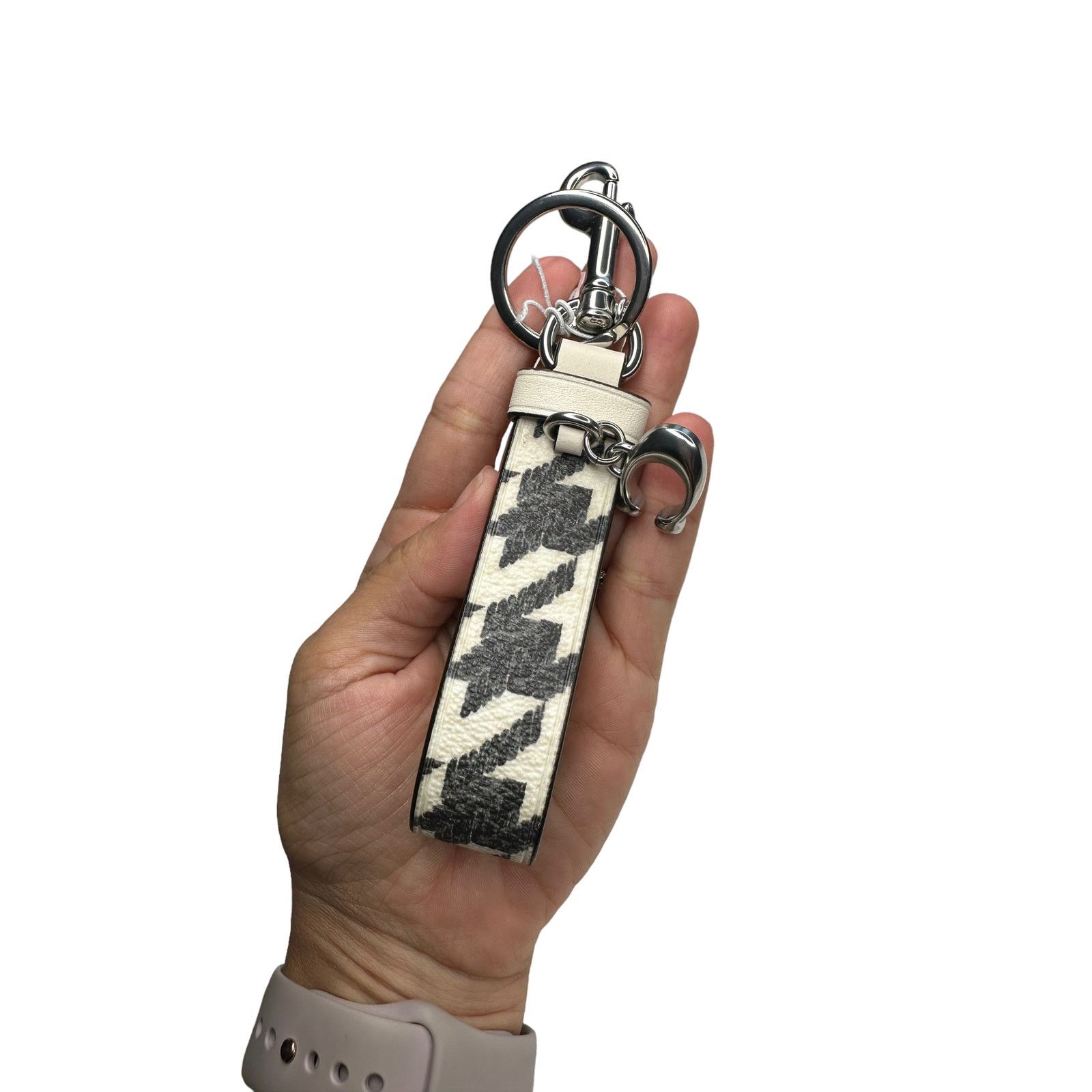 Coach Coach Houndstooth print Silver/Cream/Black Loop bag charm Size ONE SIZE - 6 Thumbnail
