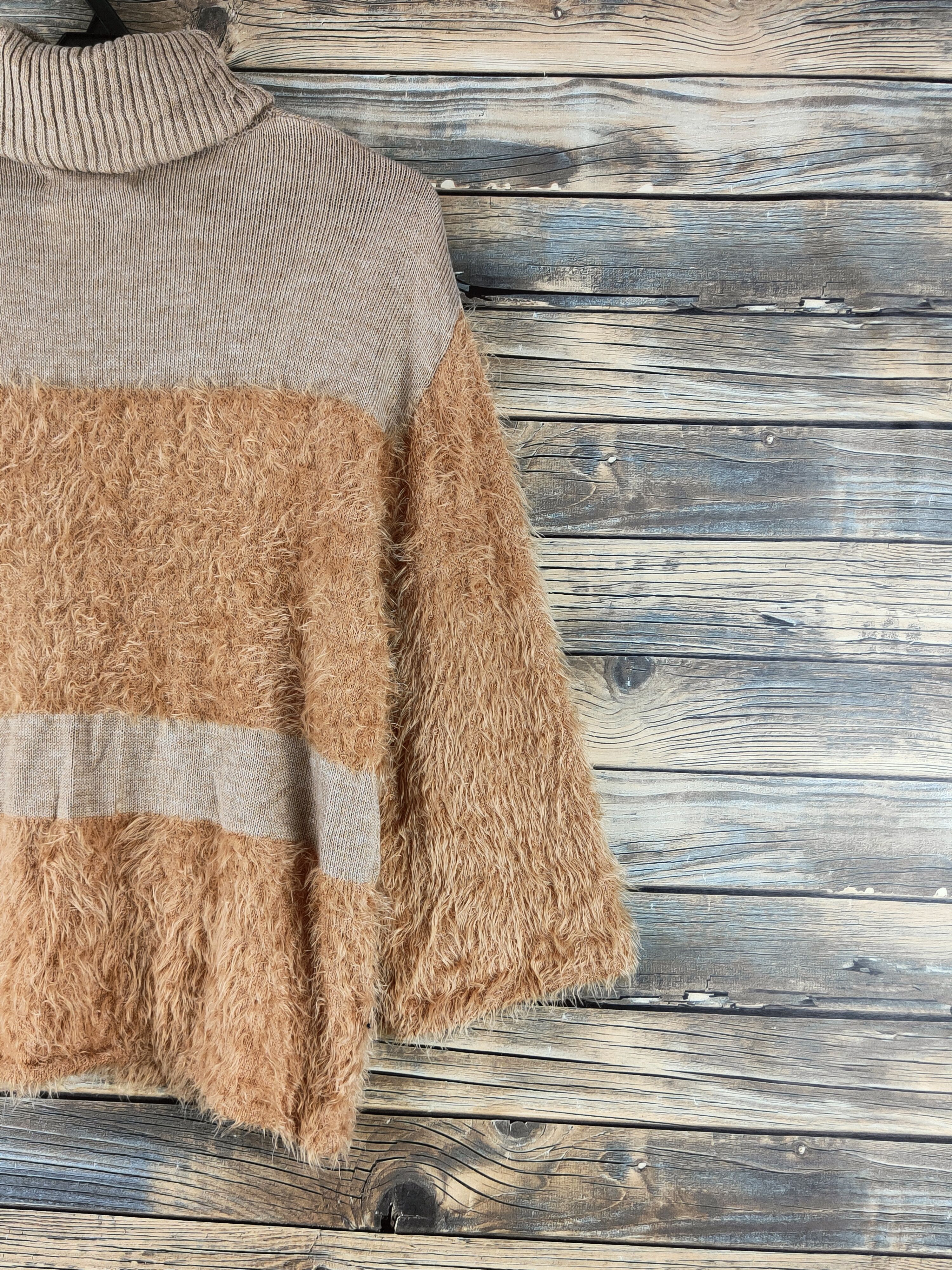 DL Bou Jeloud Beige Fur Mohair Knitwear #46-446