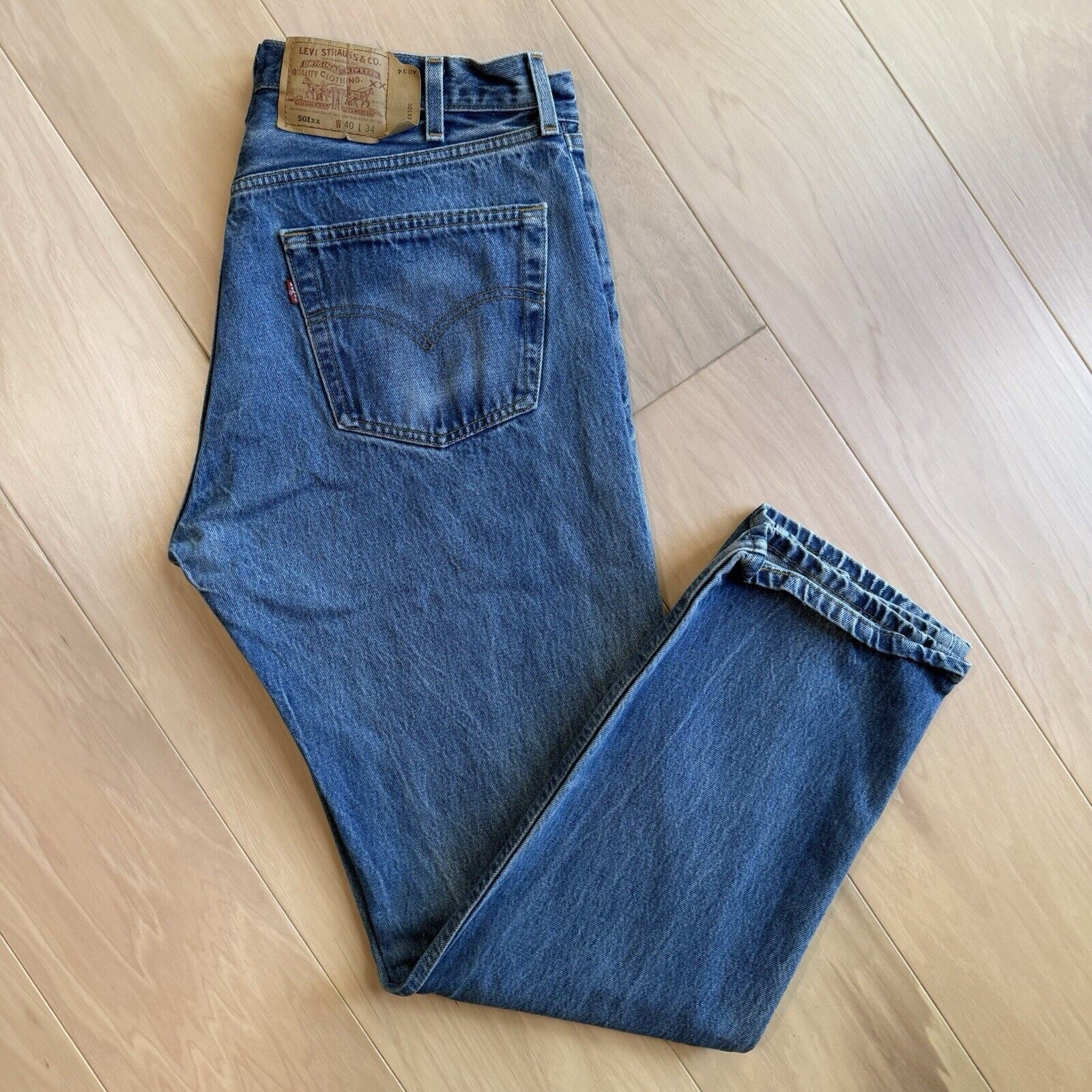 Levi's × Vintage Vintage Levis 501 Jeans Blue 90s Denim Made in USA Workwear Size US 36 / EU 52 - 2 Thumbnail