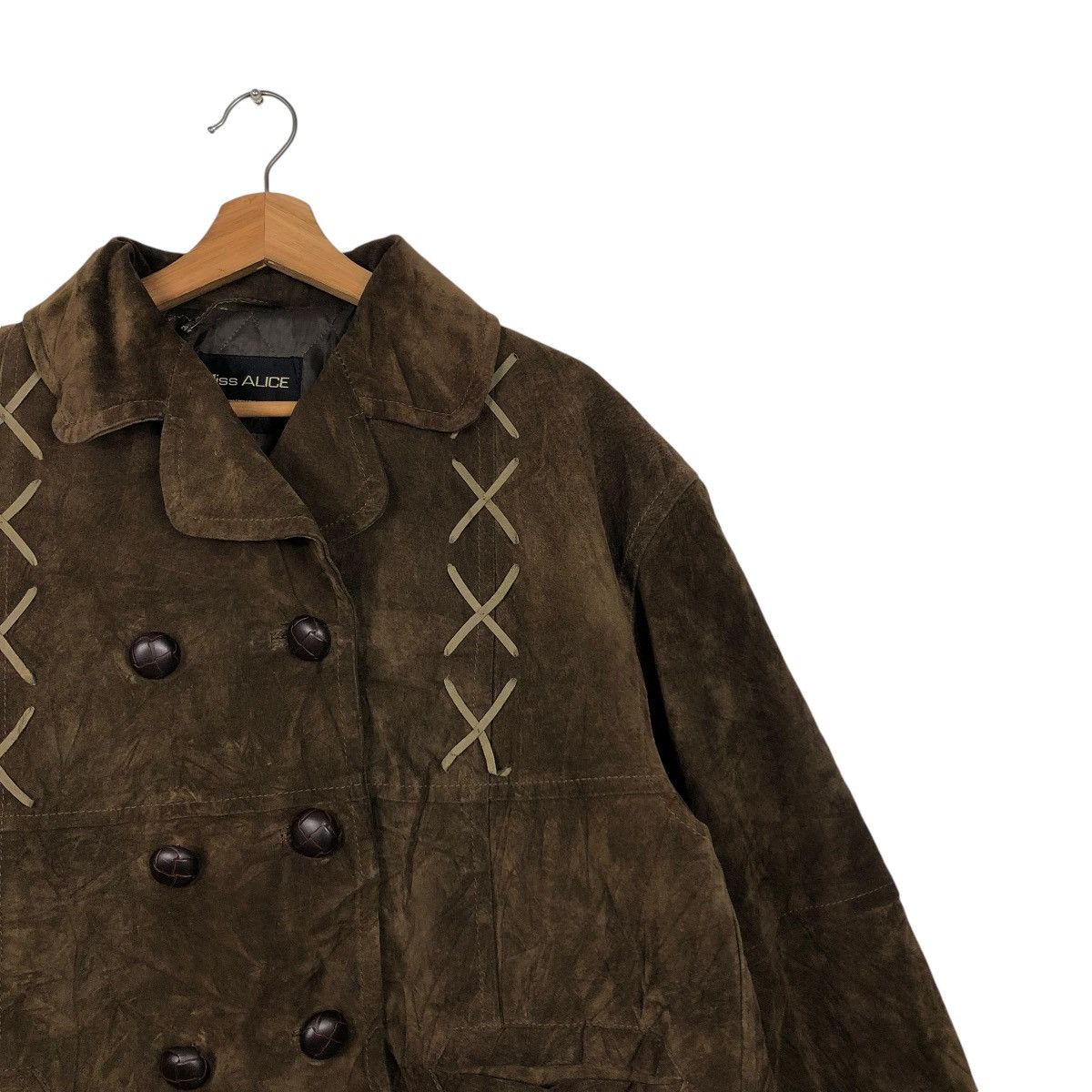 Japanese Brand 🔥VINTAGE SUEDE LEATHER JACKET MISS ALICE ISSEY MIYAKE Size L / US 10 / IT 46 - 8 Thumbnail