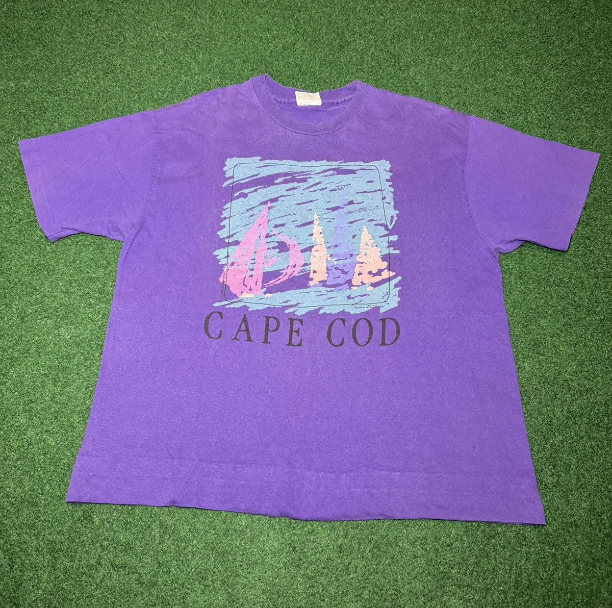 Vintage Vintage 80s 90s Cape Cod Sailing Graphic Purple M/L T Shirt Size US M / EU 48-50 / 2 - 1 Thumbnail