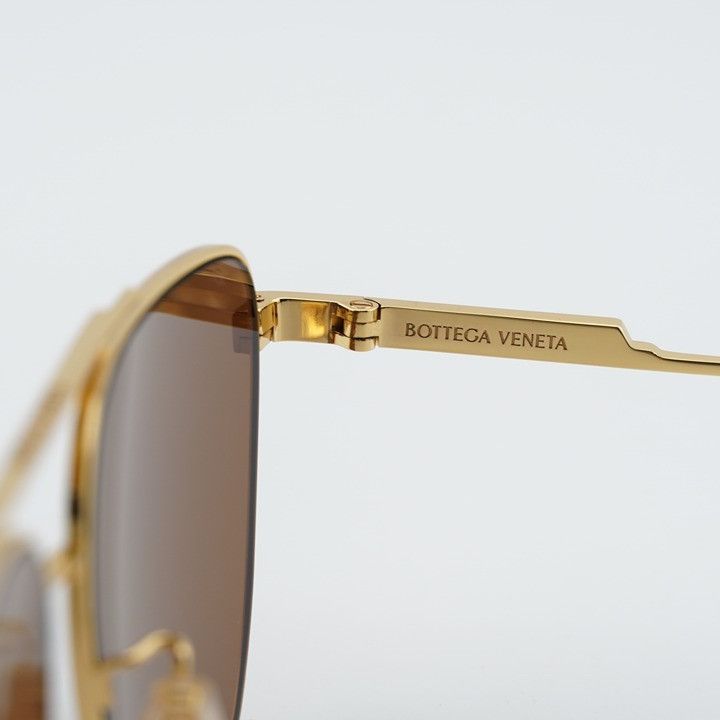 Bottega Veneta Bottega Veneta BV1236S 002 Sunglasses Gold Aviator Frame Size ONE SIZE - 8 Thumbnail