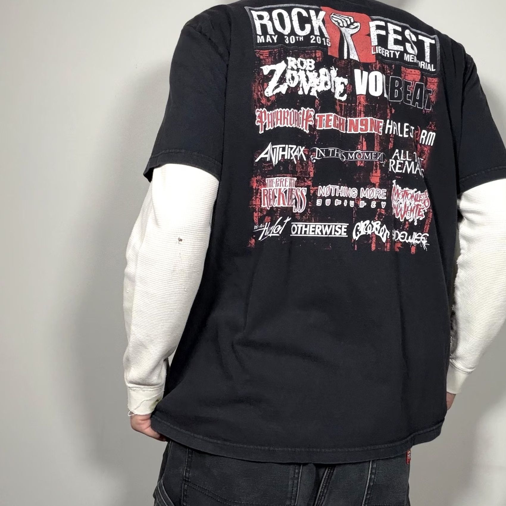 Nike Nike Rockfest 2015 Band Tee Shirt Mens XL Black Short Sleeve Crew Neck Cotton Graphic Print Rock, Music, Concert, Festival, Skull Mens Size US XL / EU 56 / 4 - 2 Thumbnail