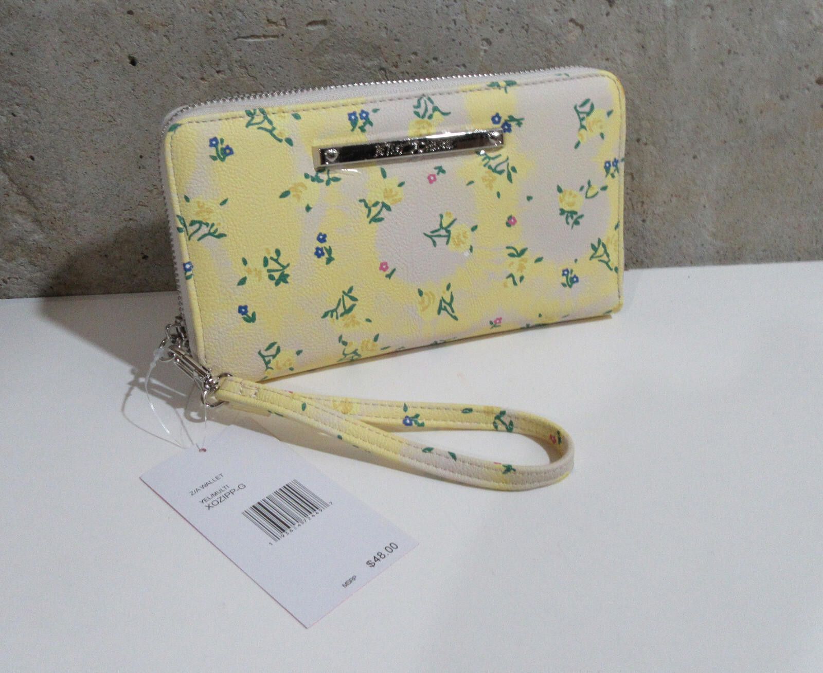 Designer Betsey Johnson Zip Around Wallet Yellow Multi Floral Pattern Size ONE SIZE - 4 Thumbnail