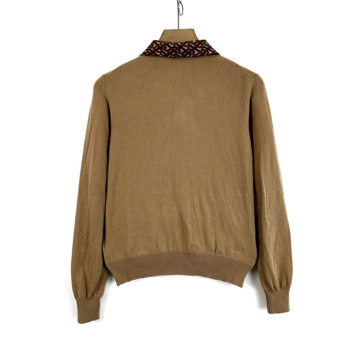 Burberry Burberry Camel Cashmere Cardigan with Scarf K12 Size L / US 10 / IT 46 - 2 Thumbnail