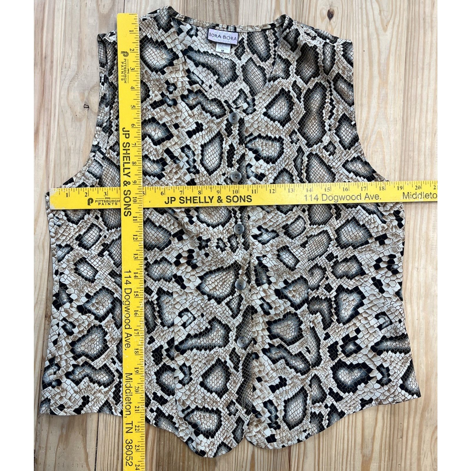Other Vtg Bora Bora Top Woman M Leopard Print Sleeveless Button Up Size M / US 6-8 / IT 42-44 - 7 Thumbnail
